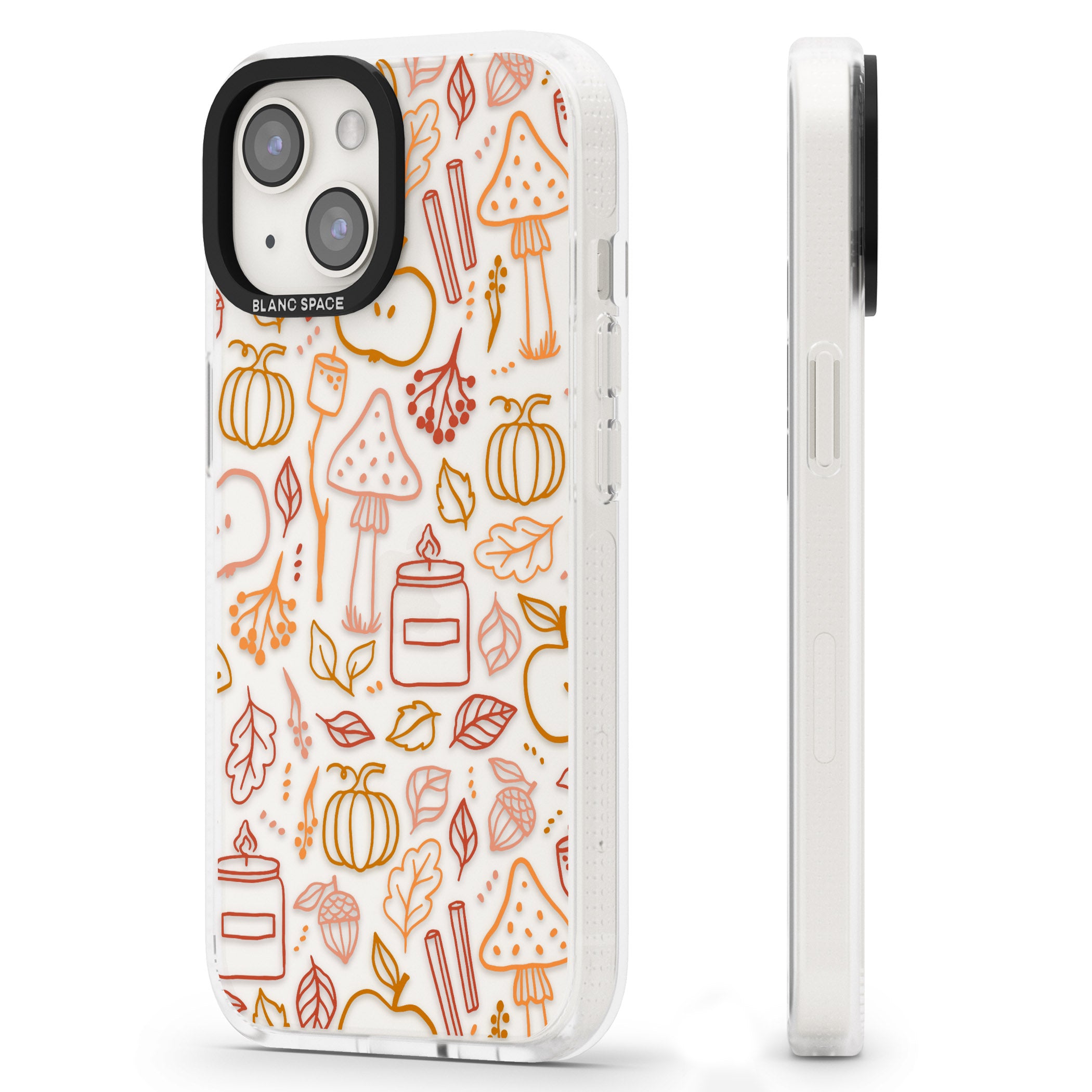 Autumn Line Pattern iPhone 15 / 14 / 13 Clear Case Impact Air - Blanc Space
