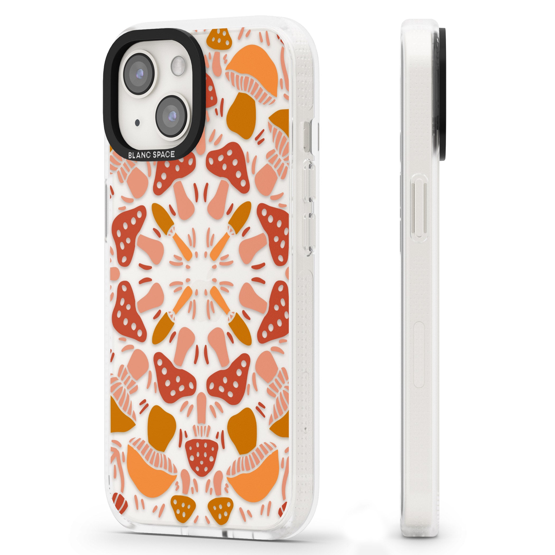 Mushroom Medley iPhone 15 / 14 / 13 Clear Case Impact Air - Blanc Space