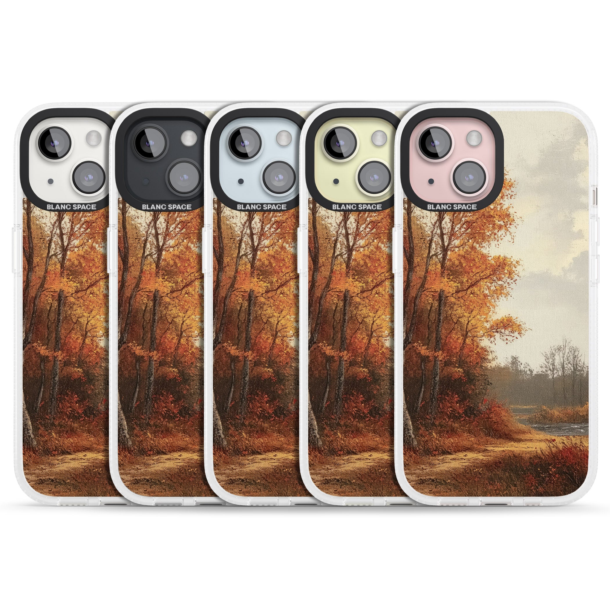 Vintage Autumn Oil Painting iPhone 15 / 14 / 13 Clear Case Impact Air - Blanc Space