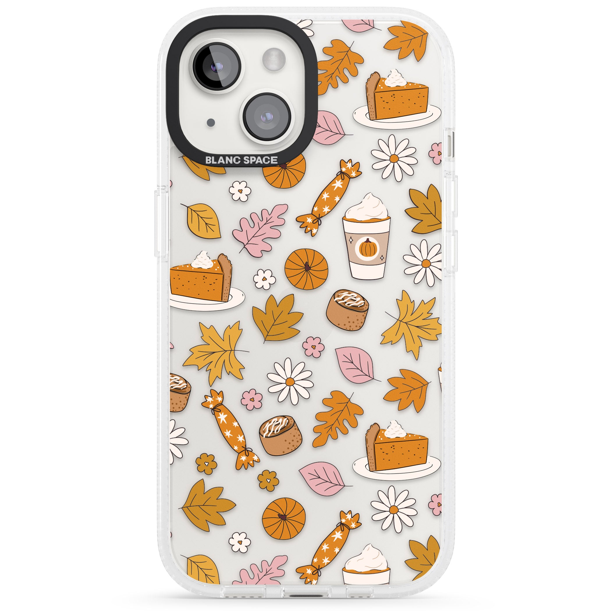 Pumpkin Spice iPhone 15 / 14 / 13 Clear Case Impact Air - Blanc Space