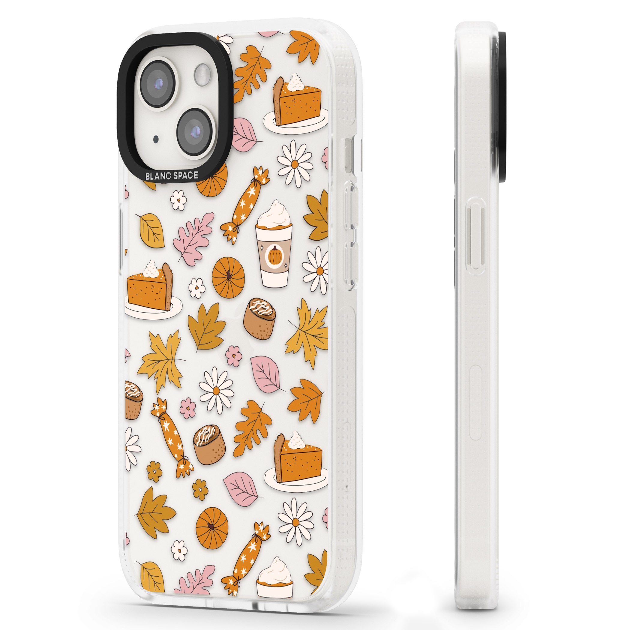 Pumpkin Spice iPhone 15 / 14 / 13 Clear Case Impact Air - Blanc Space