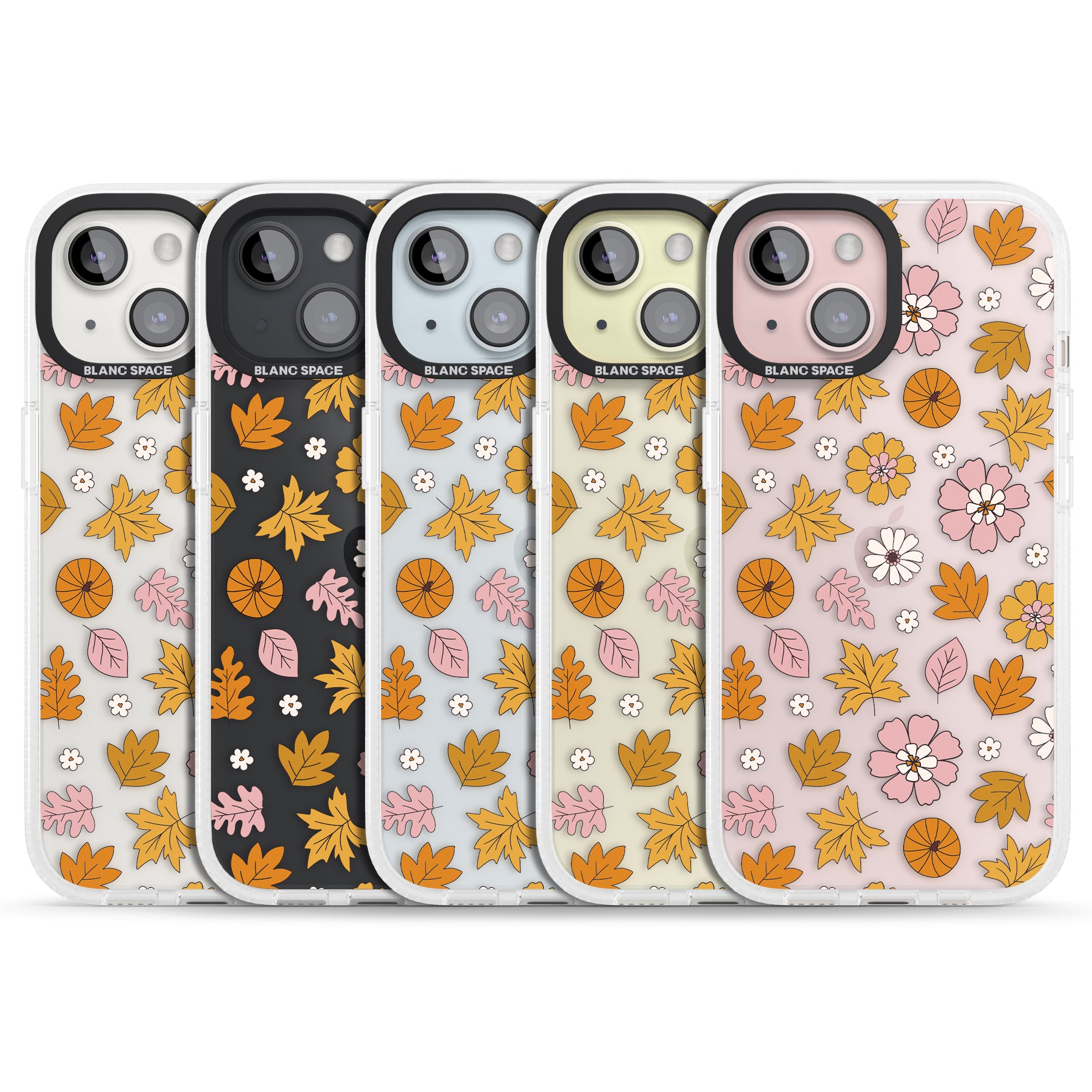 Autumn Leaves and Flowers iPhone 15 / 14 / 13 Clear Case Impact Air - Blanc Space