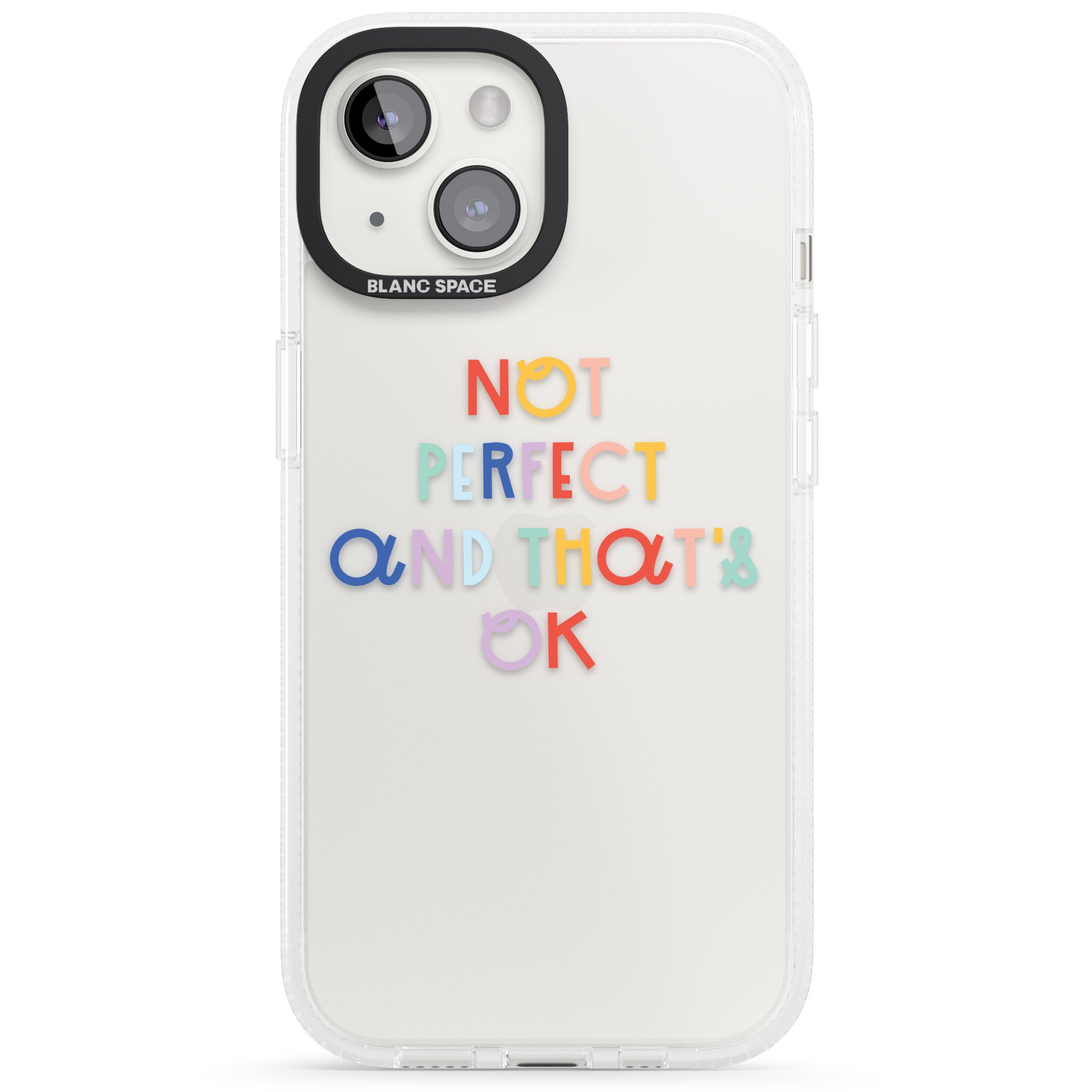 Not Perfect - Clear iPhone 15 / 14 / 13 Clear Case Impact Air - Blanc Space