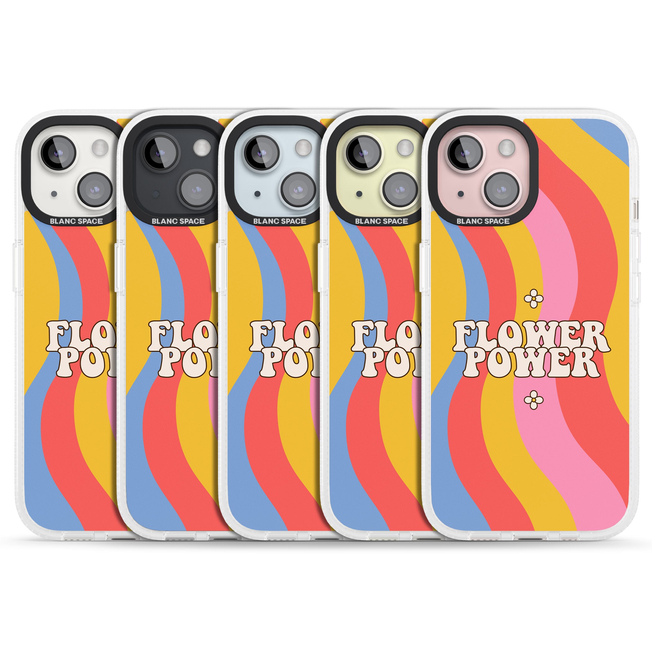 Melting Flower Power iPhone 15 / 14 / 13 Clear Case Impact Air - Blanc Space