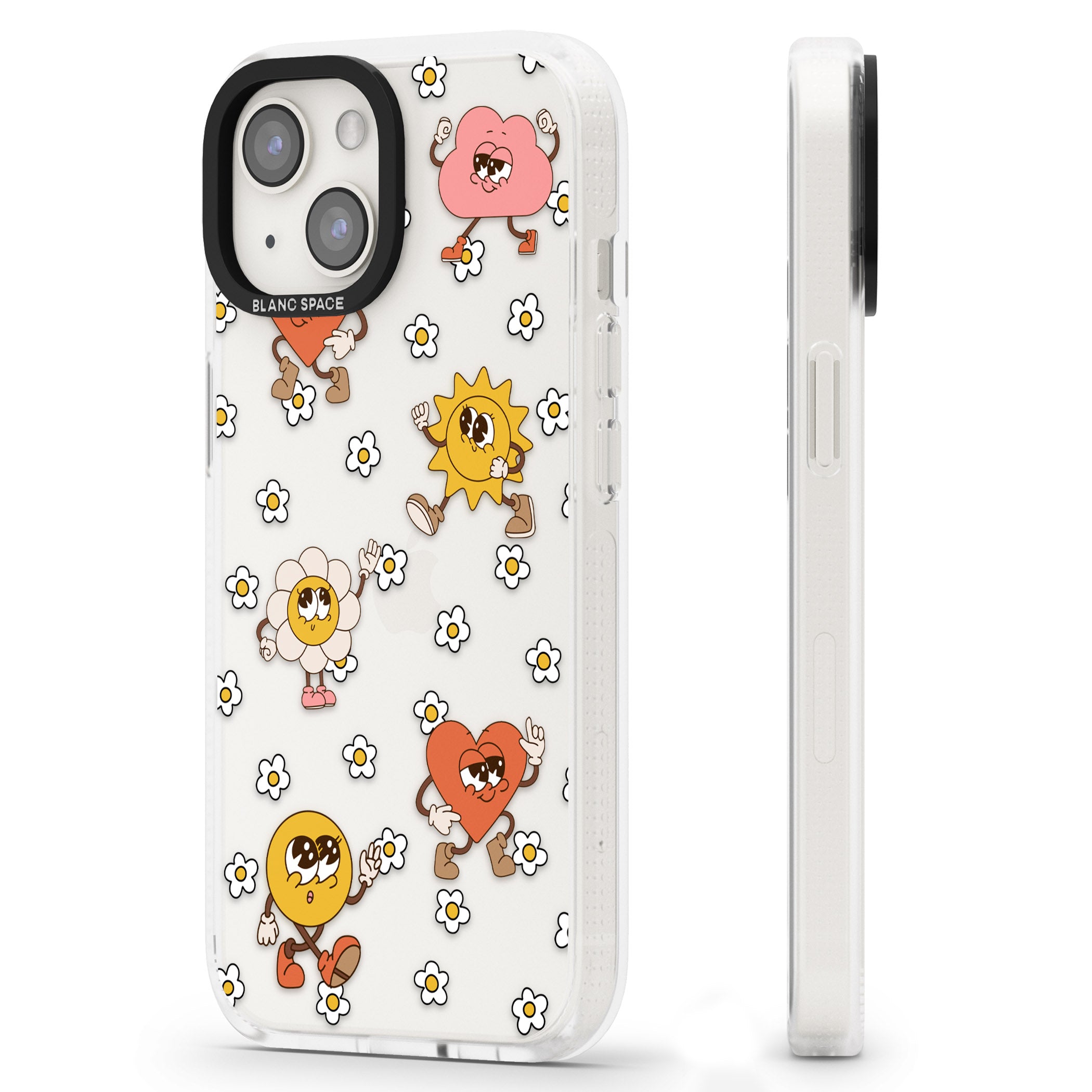 Daisies & Friends iPhone 15 / 14 / 13 Clear Case Impact Air - Blanc Space