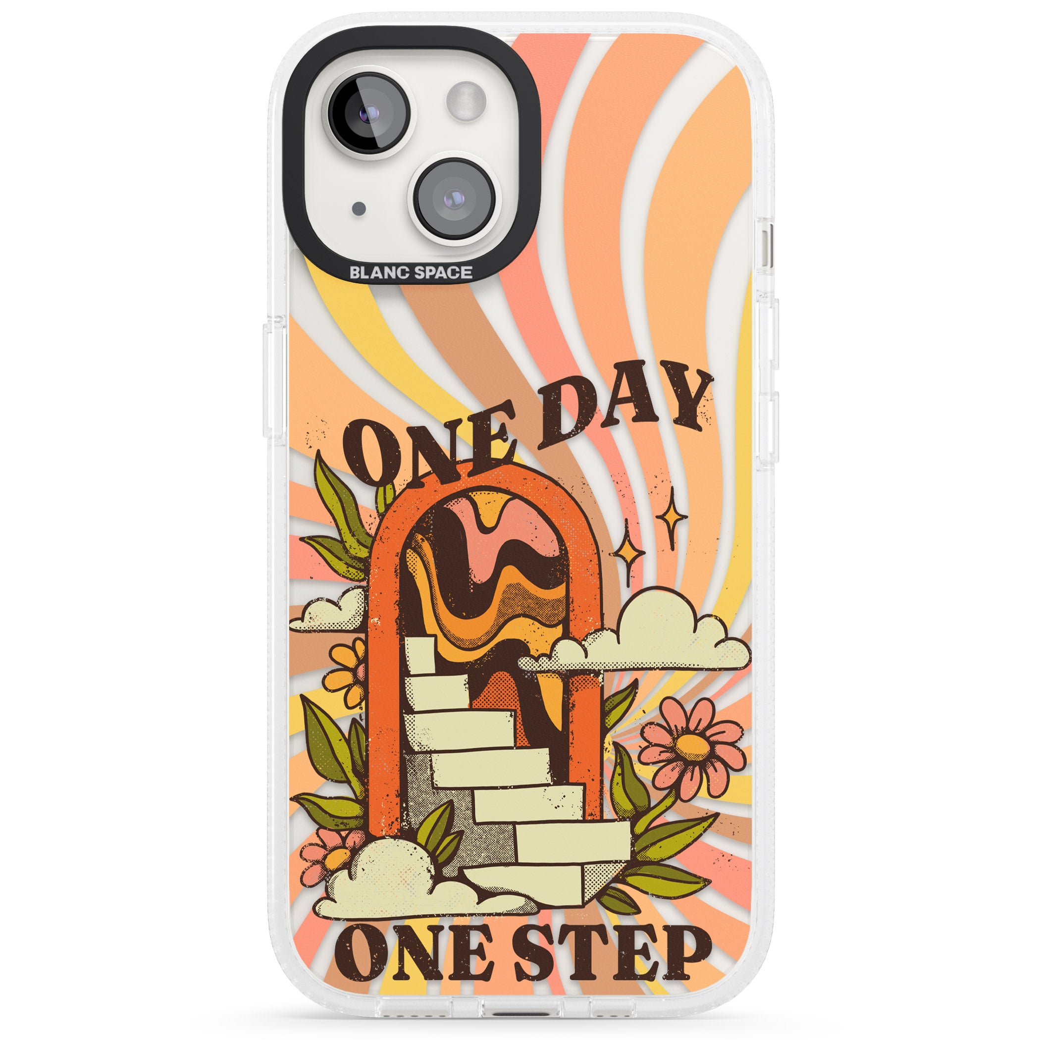 One Day One Step iPhone 15 / 14 / 13 Clear Case Impact Air - Blanc Space