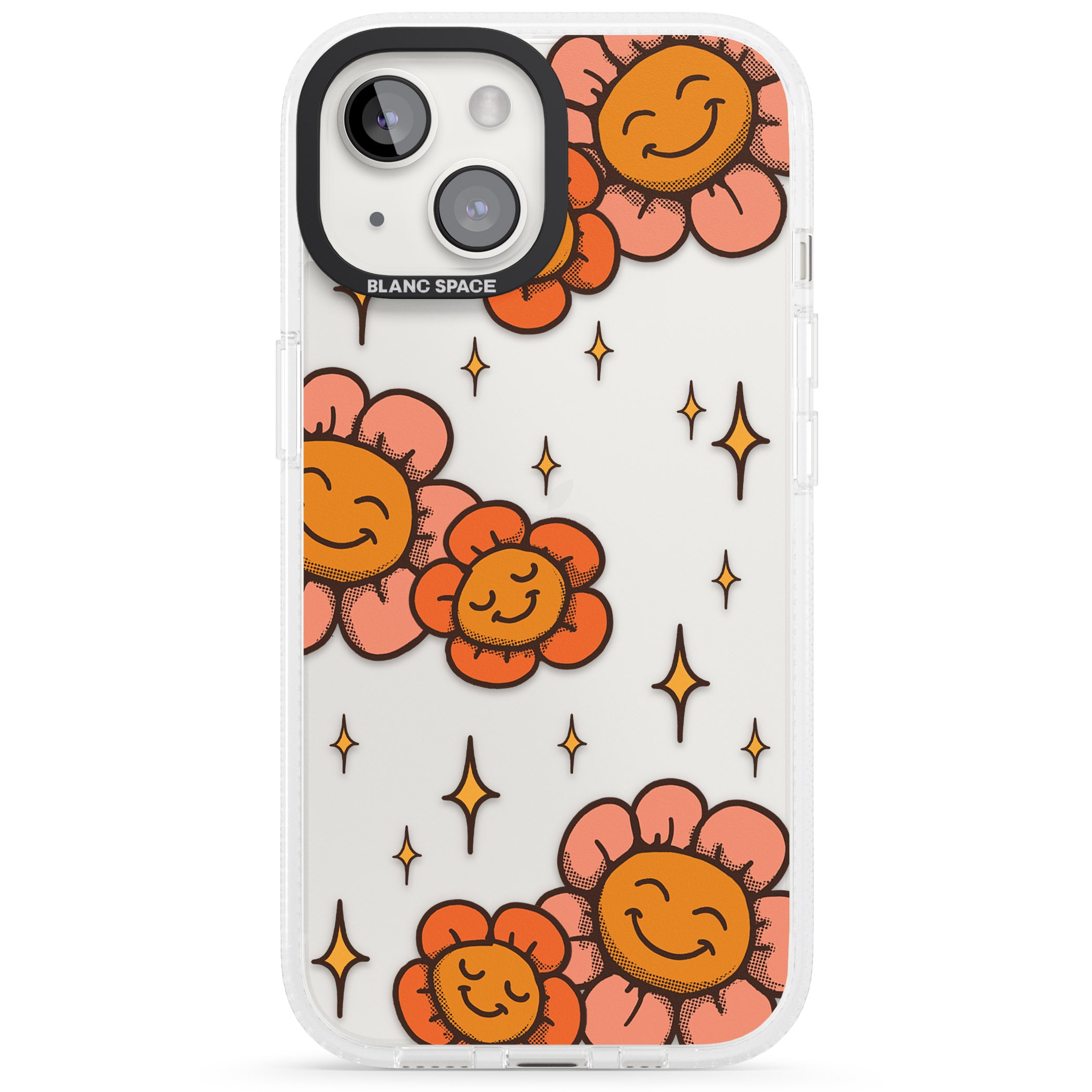 Mellow Flowers iPhone 15 / 14 / 13 Clear Case Impact Air - Blanc Space