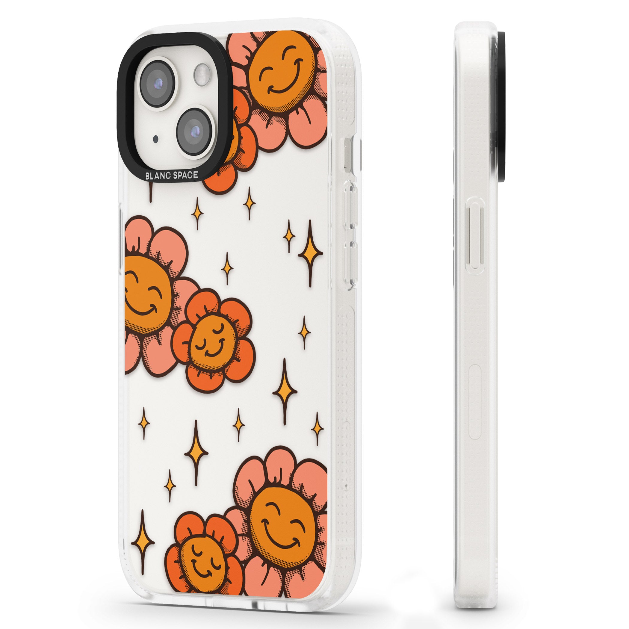 Mellow Flowers iPhone 15 / 14 / 13 Clear Case Impact Air - Blanc Space