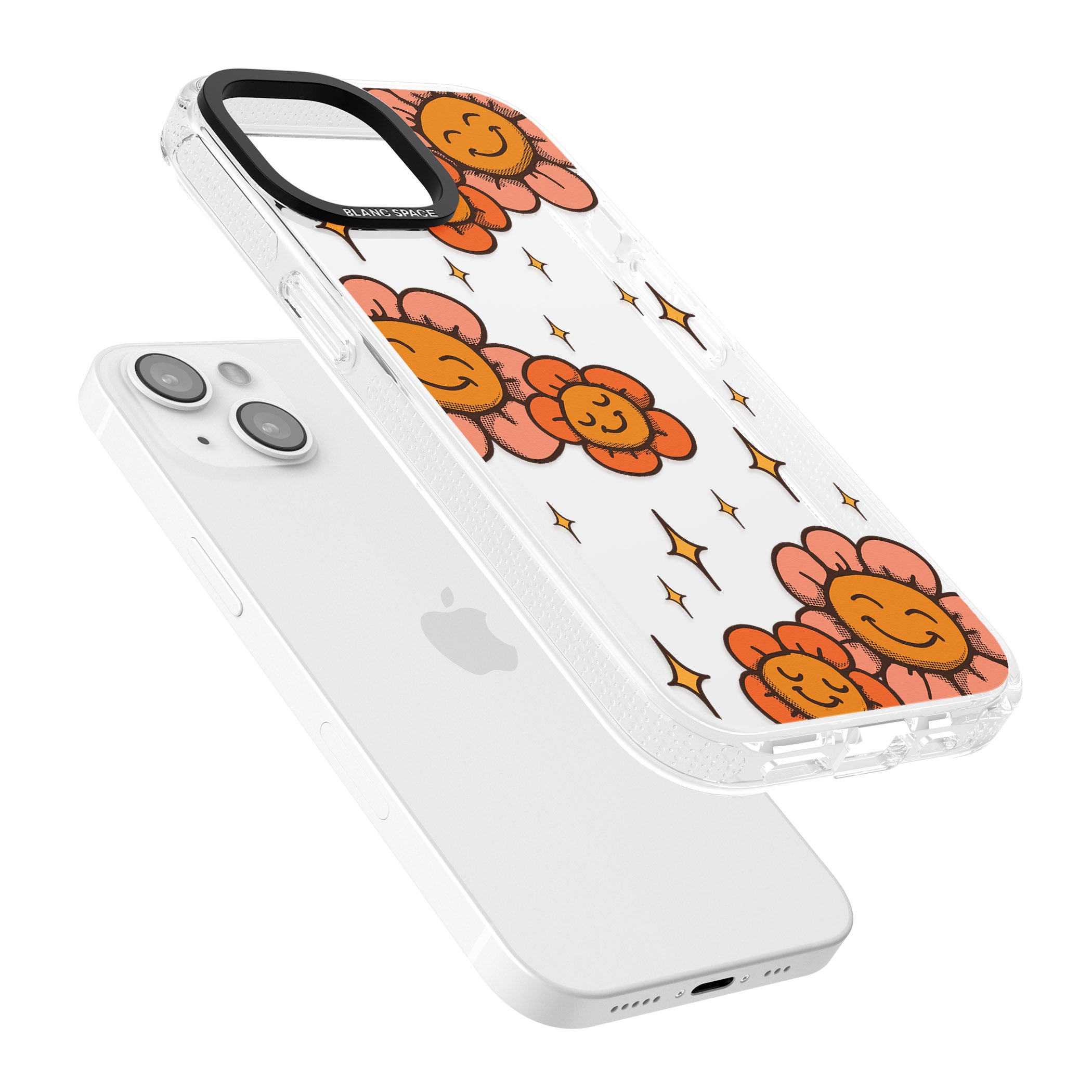 Mellow Flowers iPhone 15 / 14 / 13 Clear Case Impact Air - Blanc Space