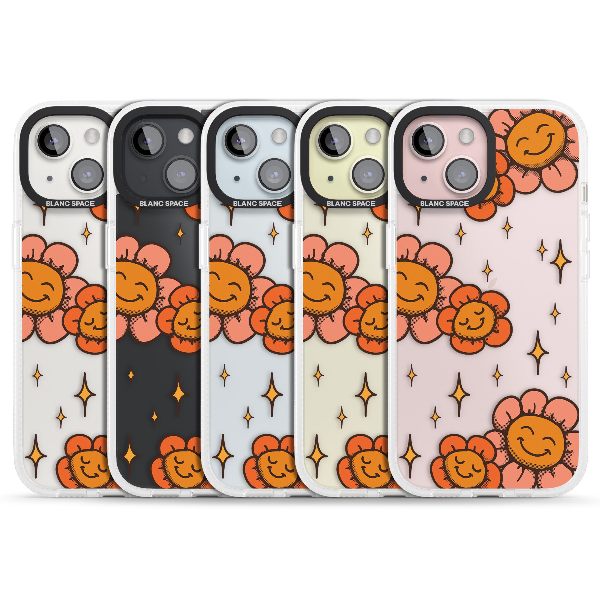 Mellow Flowers iPhone 15 / 14 / 13 Clear Case Impact Air - Blanc Space