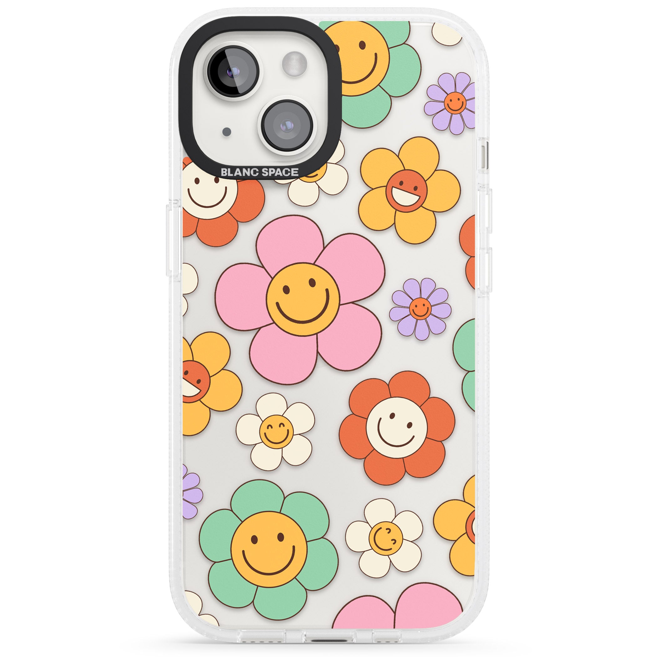 Happy Blossoms iPhone 15 / 14 / 13 Clear Case Impact Air - Blanc Space