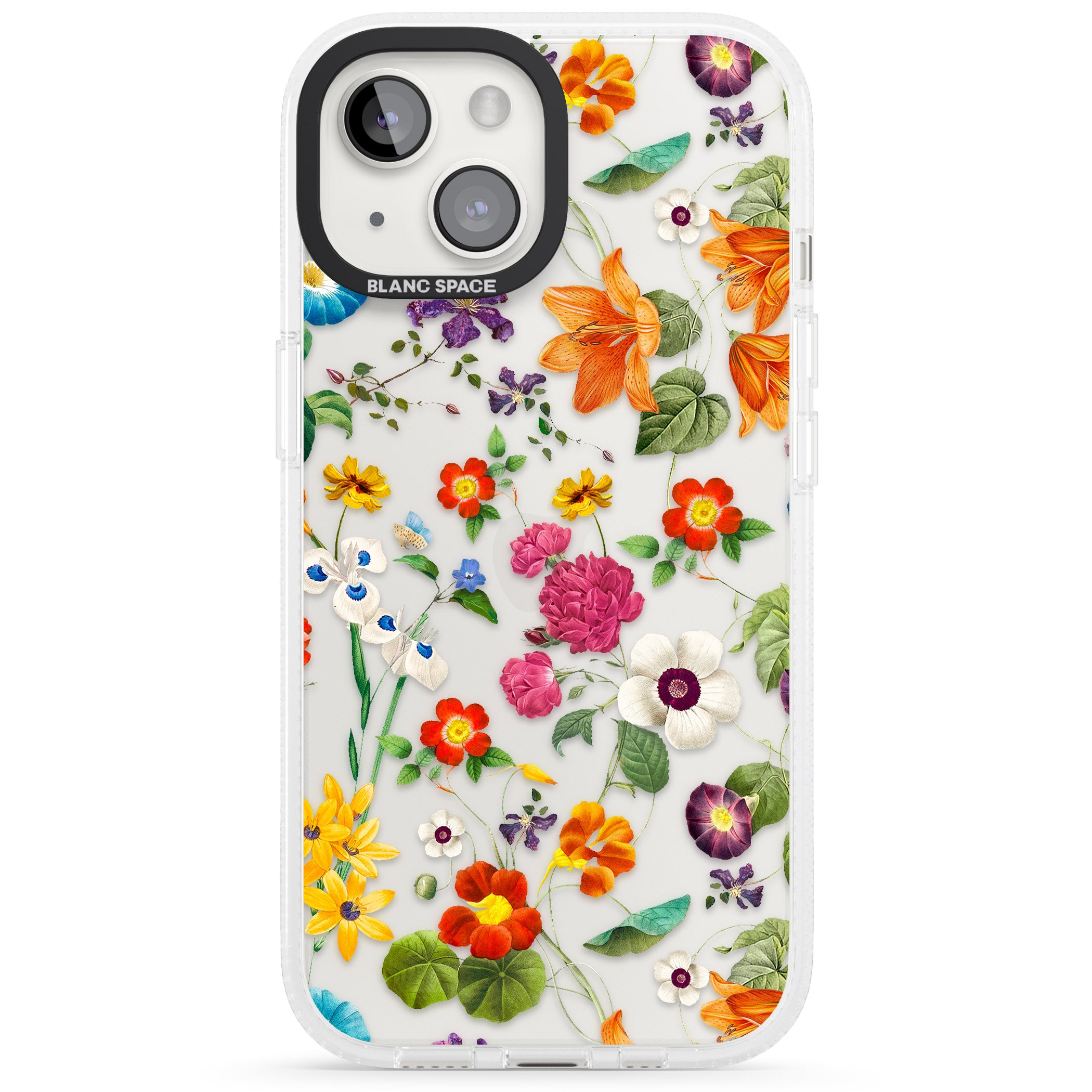 Whimsical Wildflowers iPhone 15 / 14 / 13 Clear Case Impact Air - Blanc Space