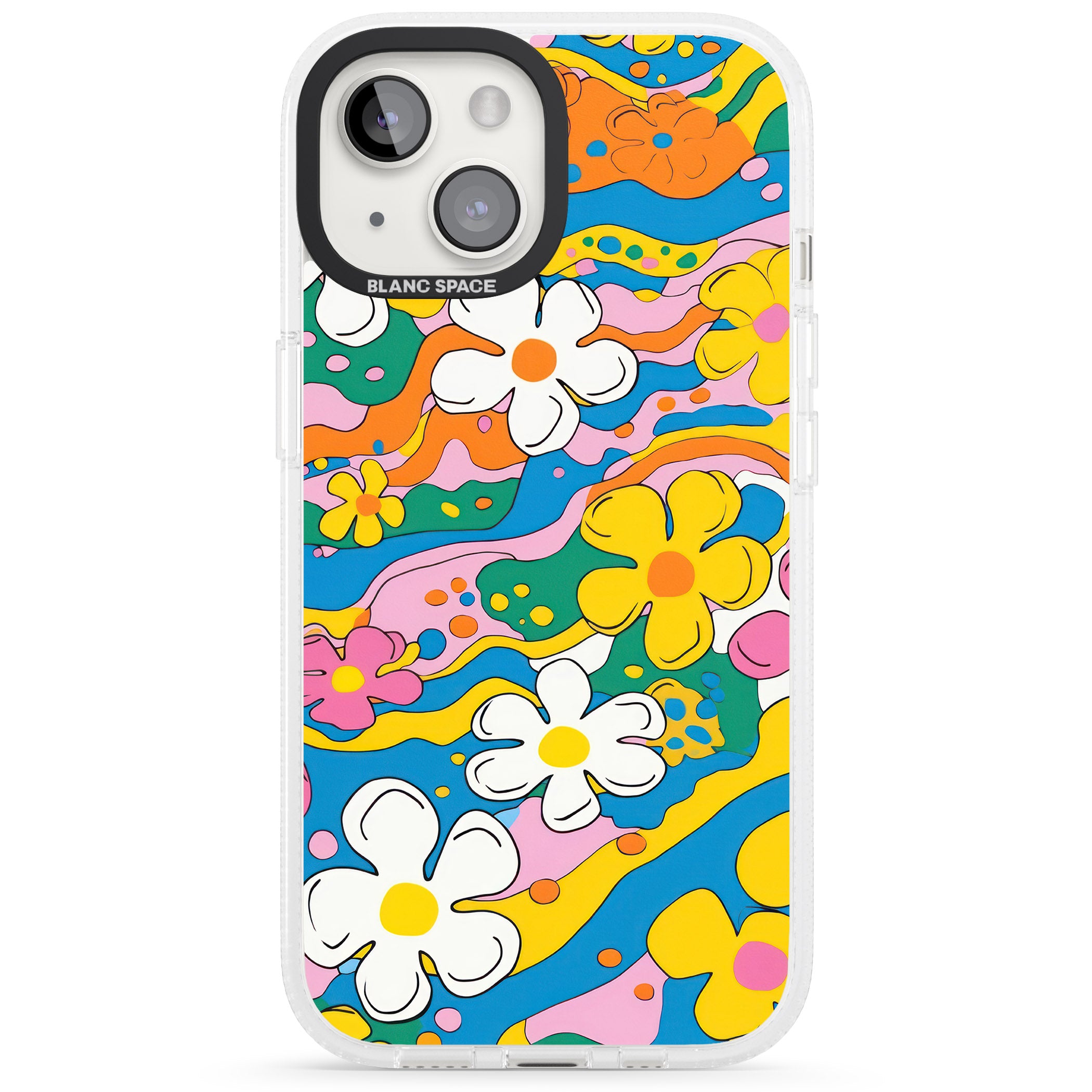 Vibrant Bloom iPhone 15 / 14 / 13 Clear Case Impact Air - Blanc Space