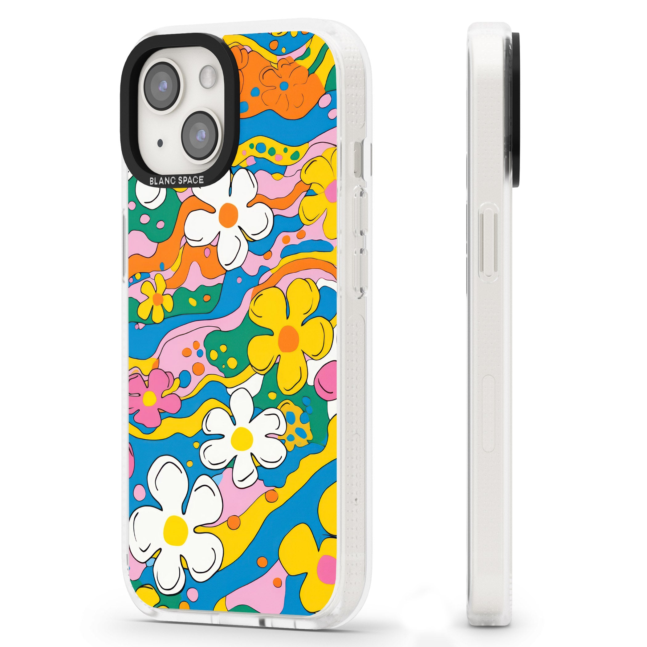 Vibrant Bloom iPhone 15 / 14 / 13 Clear Case Impact Air - Blanc Space