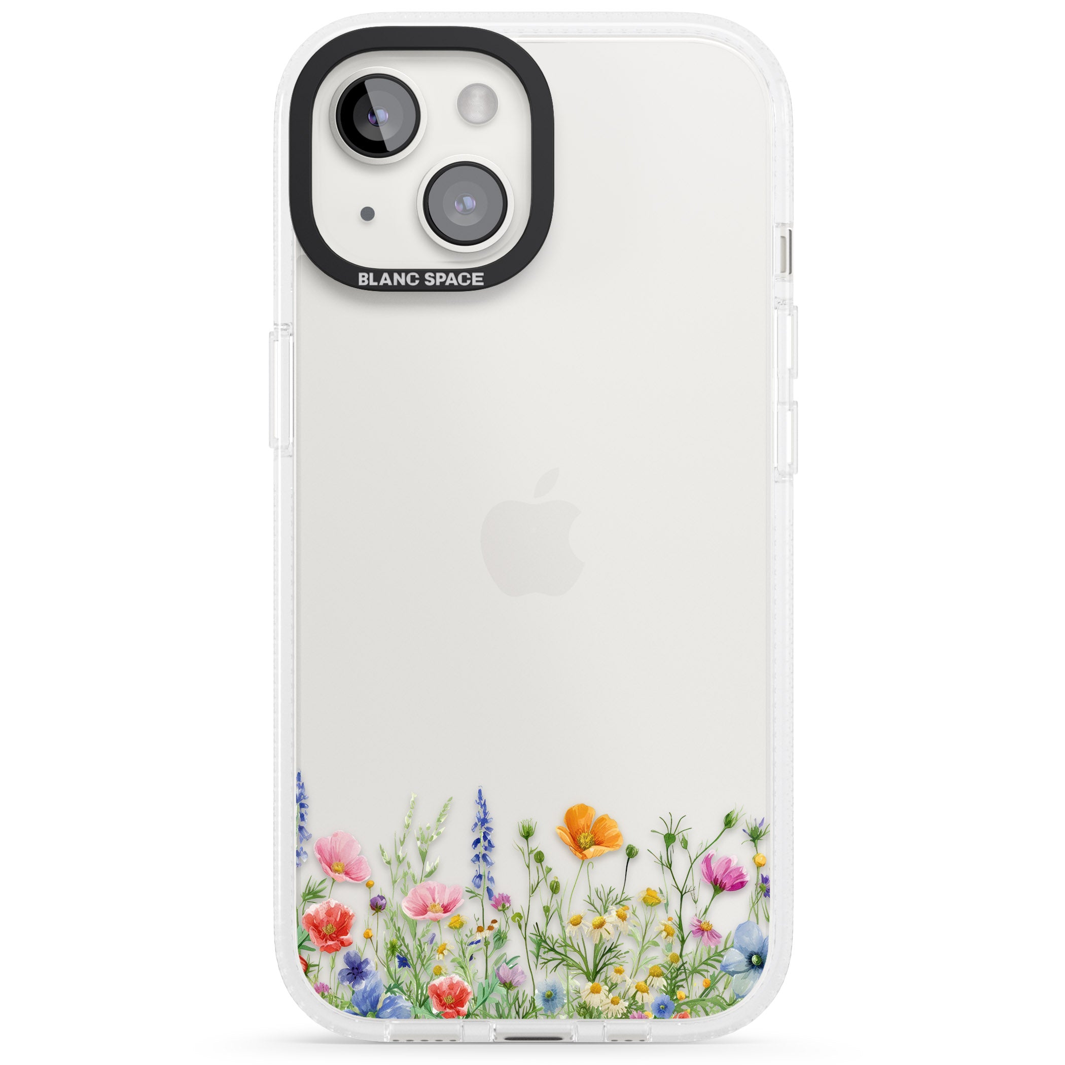 Minimal Wildflowers iPhone 15 / 14 / 13 Clear Case Impact Air - Blanc Space