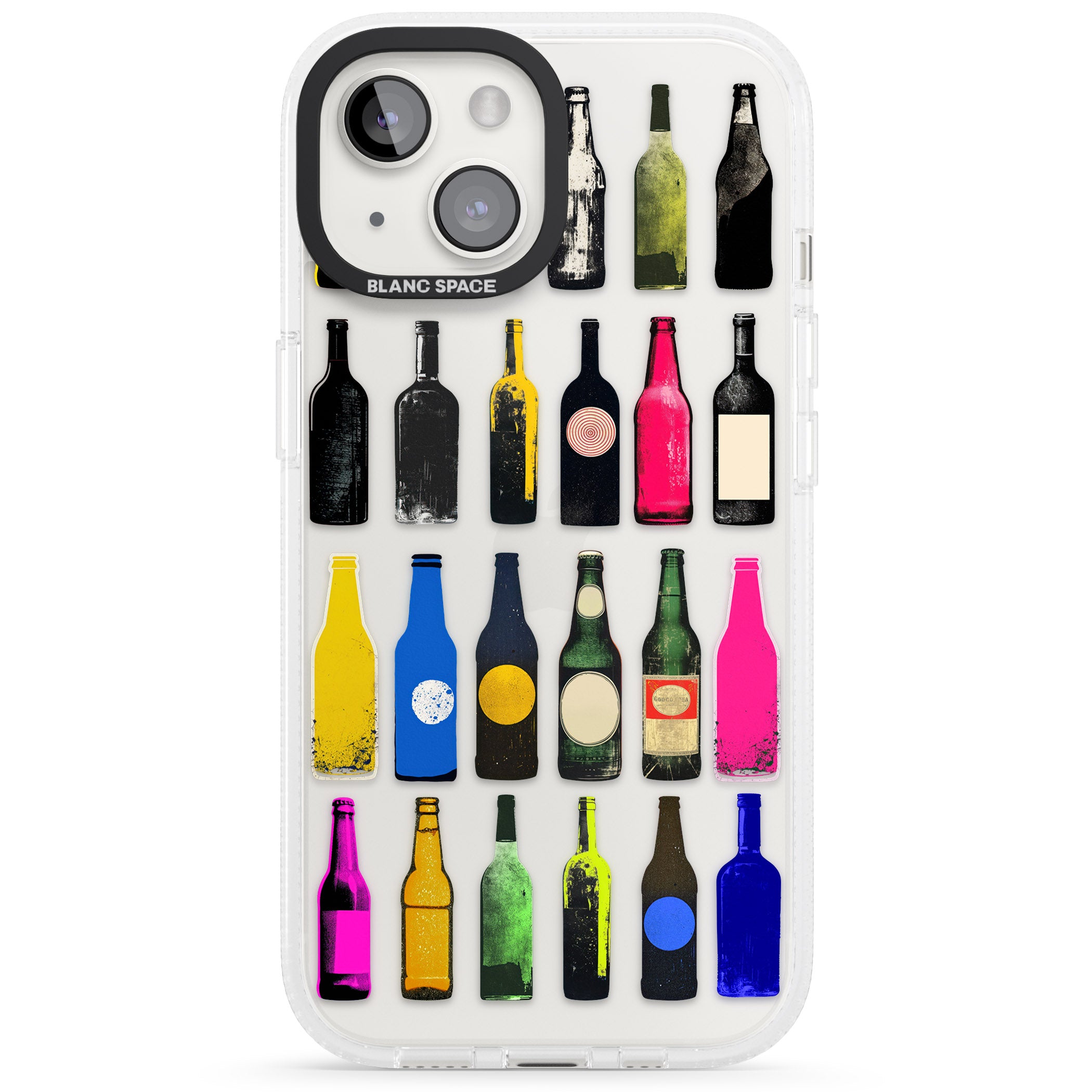 Glass Bottles iPhone 15 / 14 / 13 Clear Case Impact Air - Blanc Space