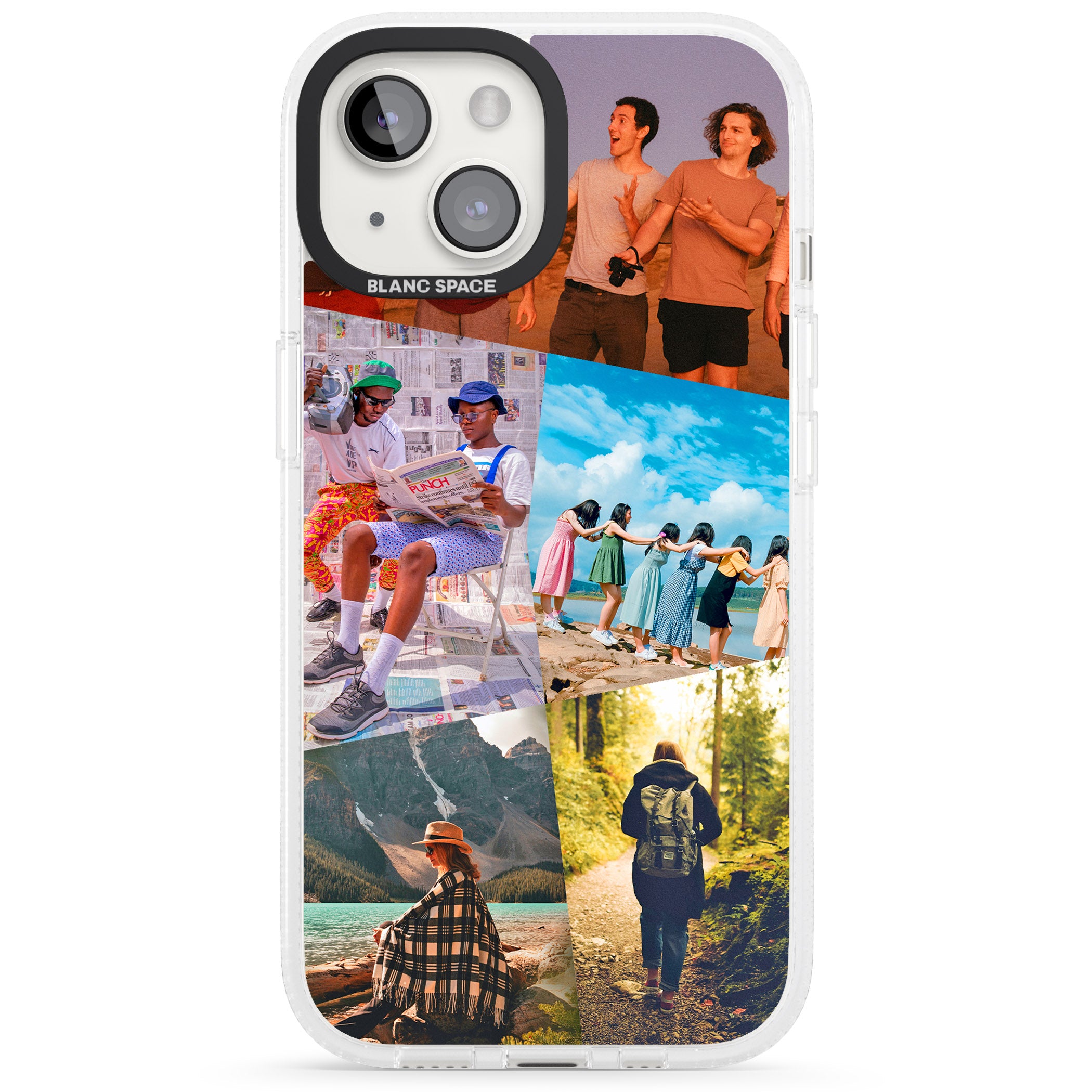 Abstract Photo Grid iPhone 15 / 14 / 13 Clear Case Impact Air - Blanc Space