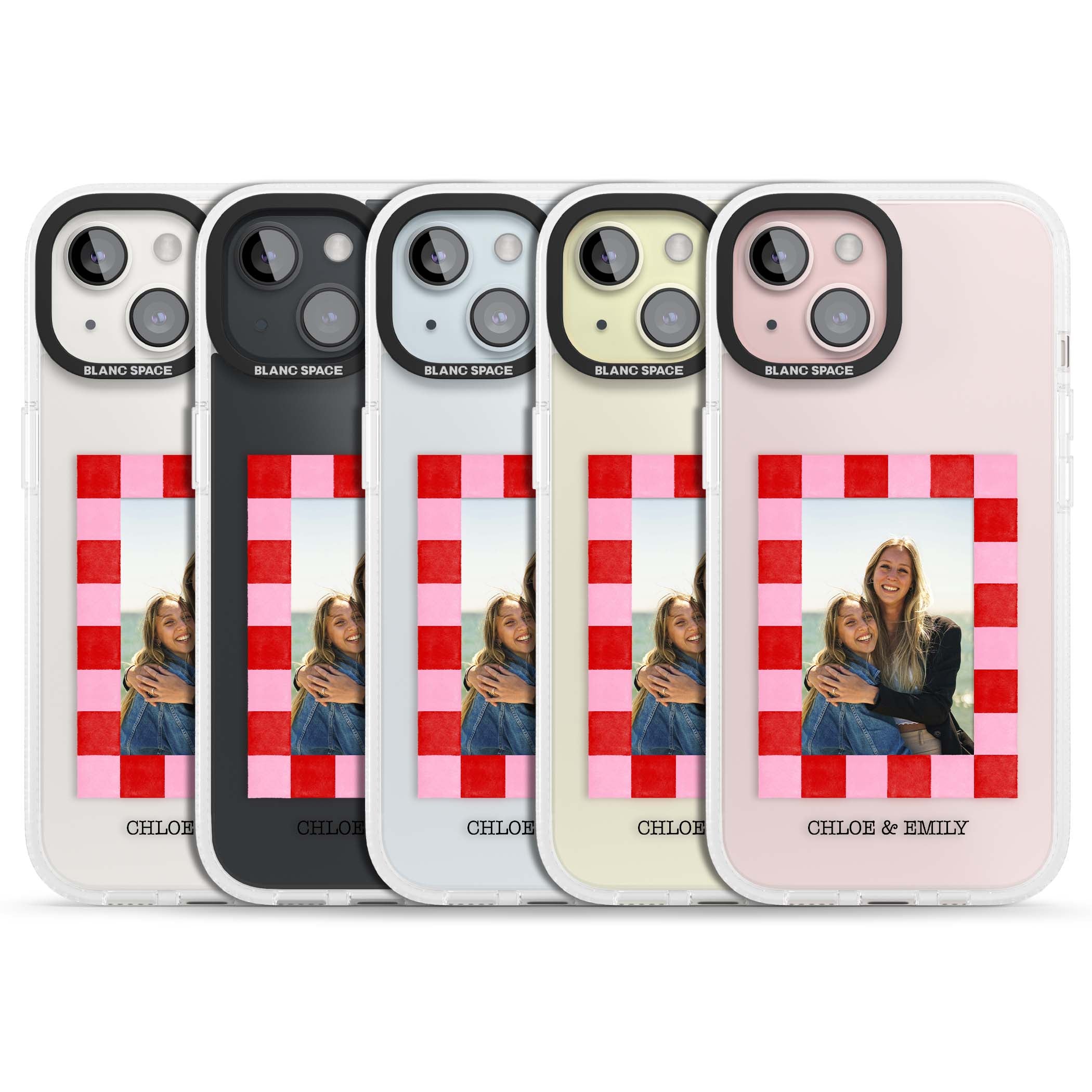 Bubblegum Check Photo for her iPhone case | Clear Case Impact Air case for iPhone 15, iPhone 15 Plus