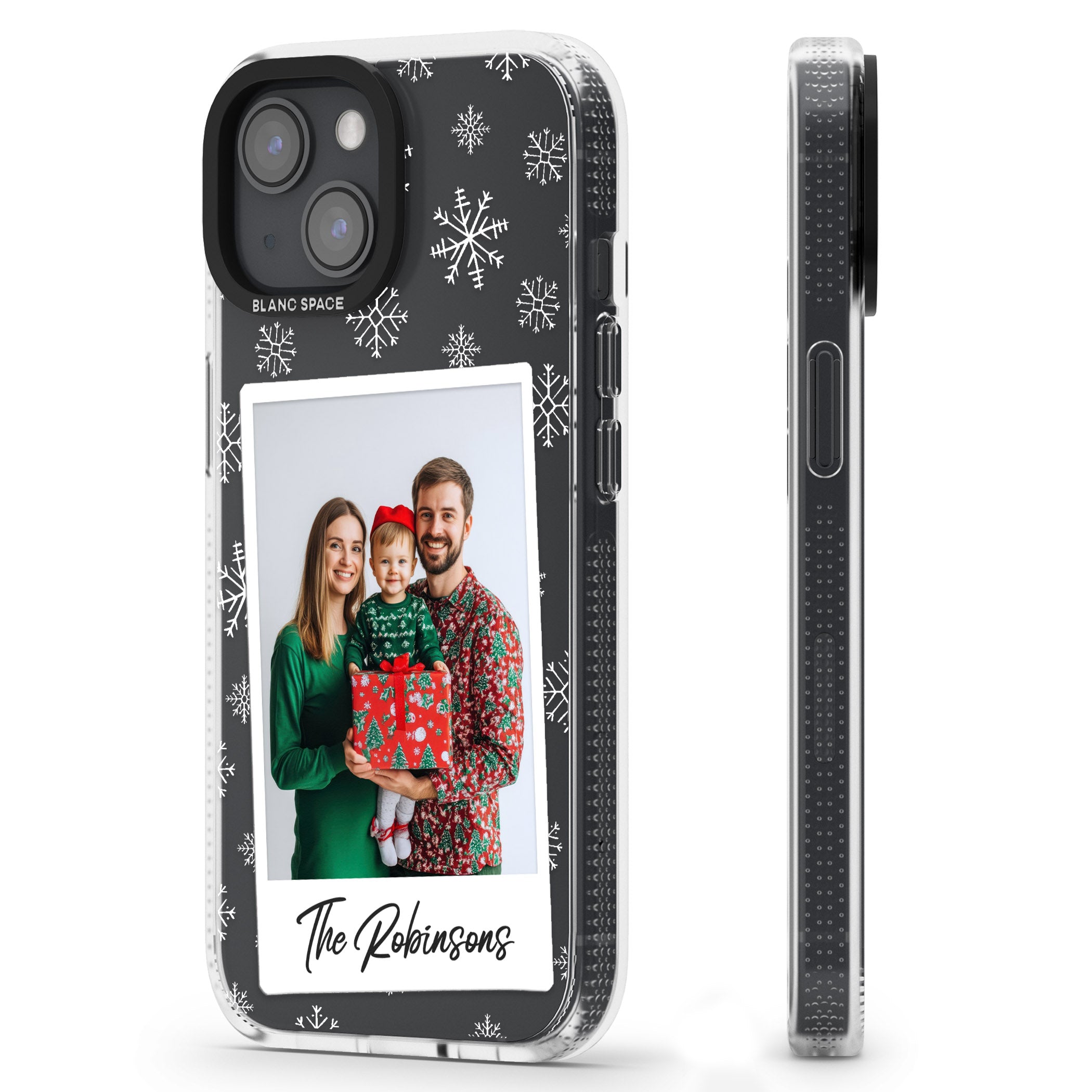 Personalised Snowflake Photo iPhone 15 / 14 / 13 Clear Case Impact Air - Blanc Space