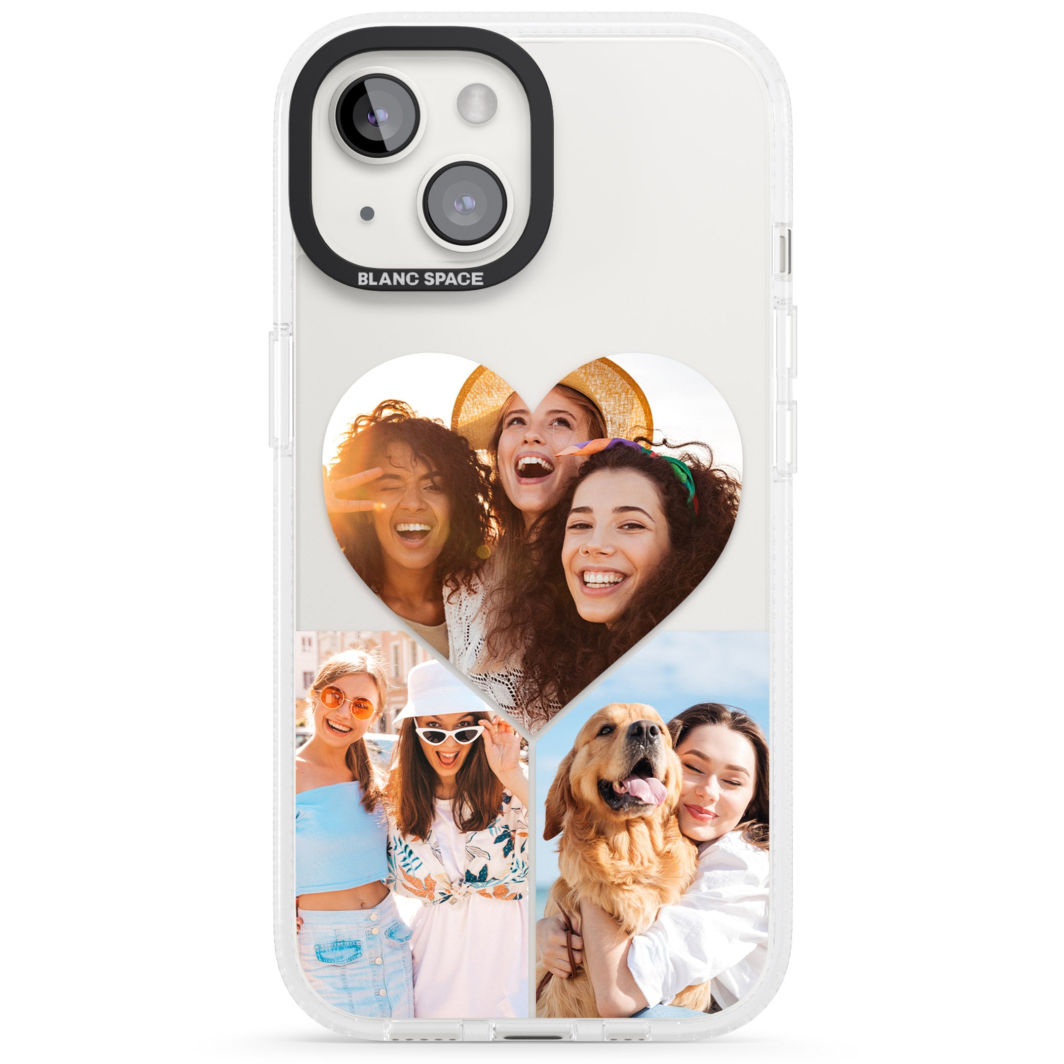 Personalised Heart Photo iPhone 15 / 14 / 13 Clear Case Impact Air - Blanc Space