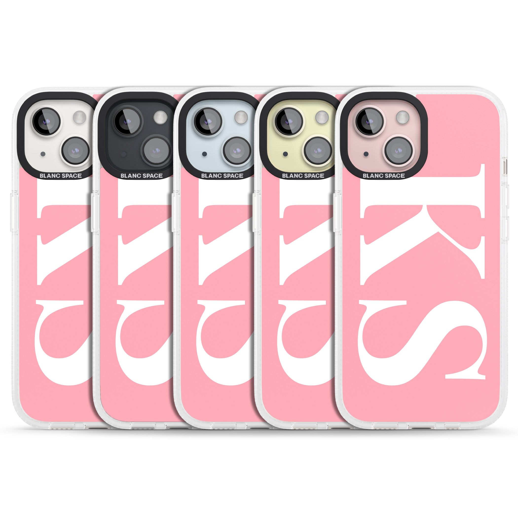 Personalised White & Pink Letters iPhone 15 / 14 / 13 Clear Case Impact Air - Blanc Space