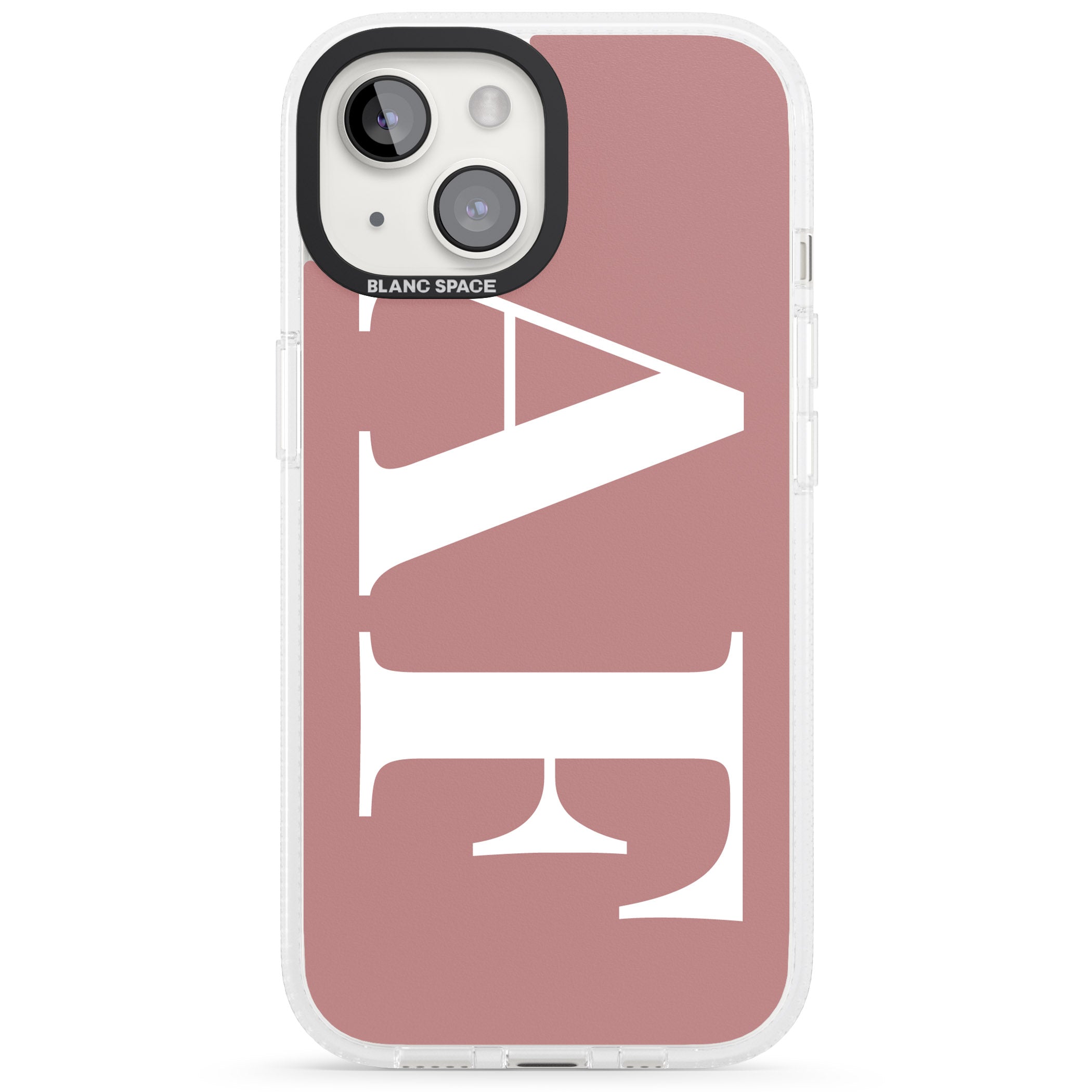 Personalised White & Rose Personalised iPhone 15 / 14 / 13 Clear Case Impact Air - Blanc Space