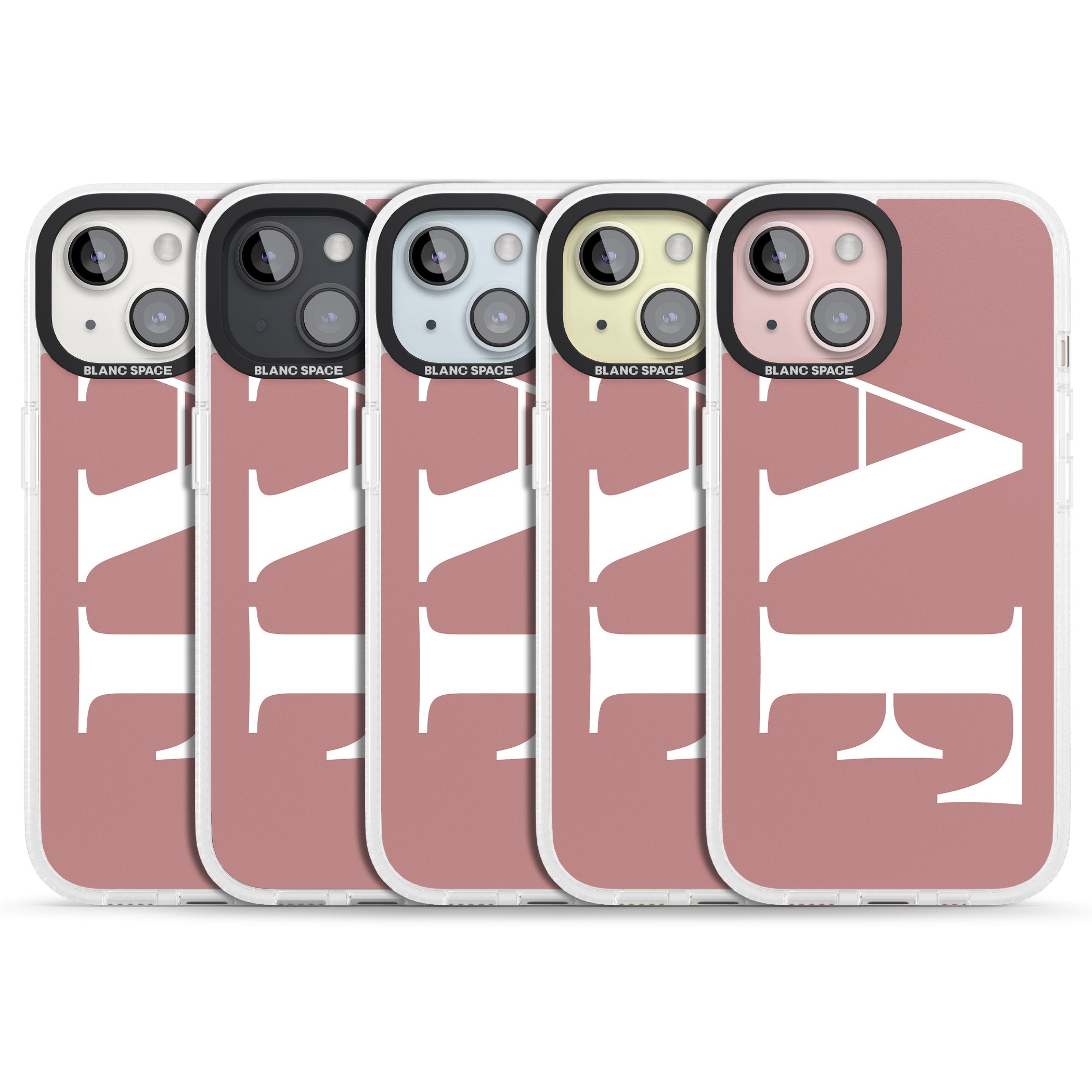 Personalised White & Rose Personalised iPhone 15 / 14 / 13 Clear Case Impact Air - Blanc Space