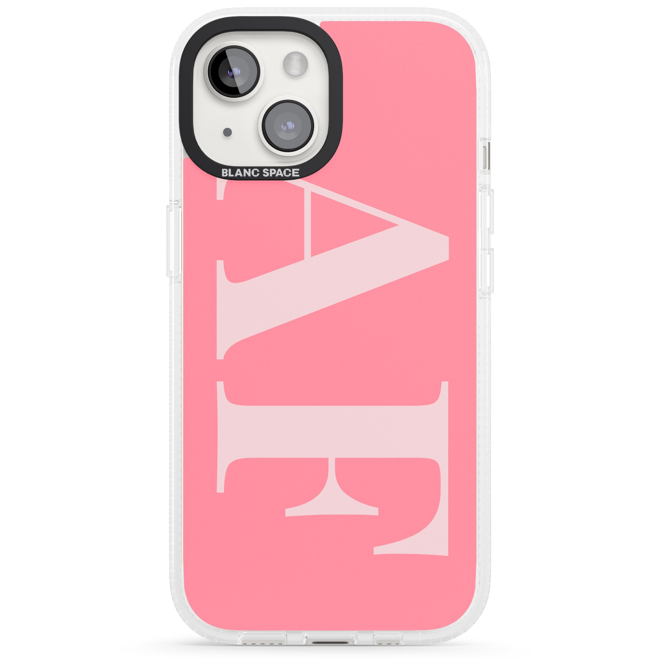Personalised Light & Dark Pink Personalised iPhone 15 / 14 / 13 Clear Case Impact Air - Blanc Space