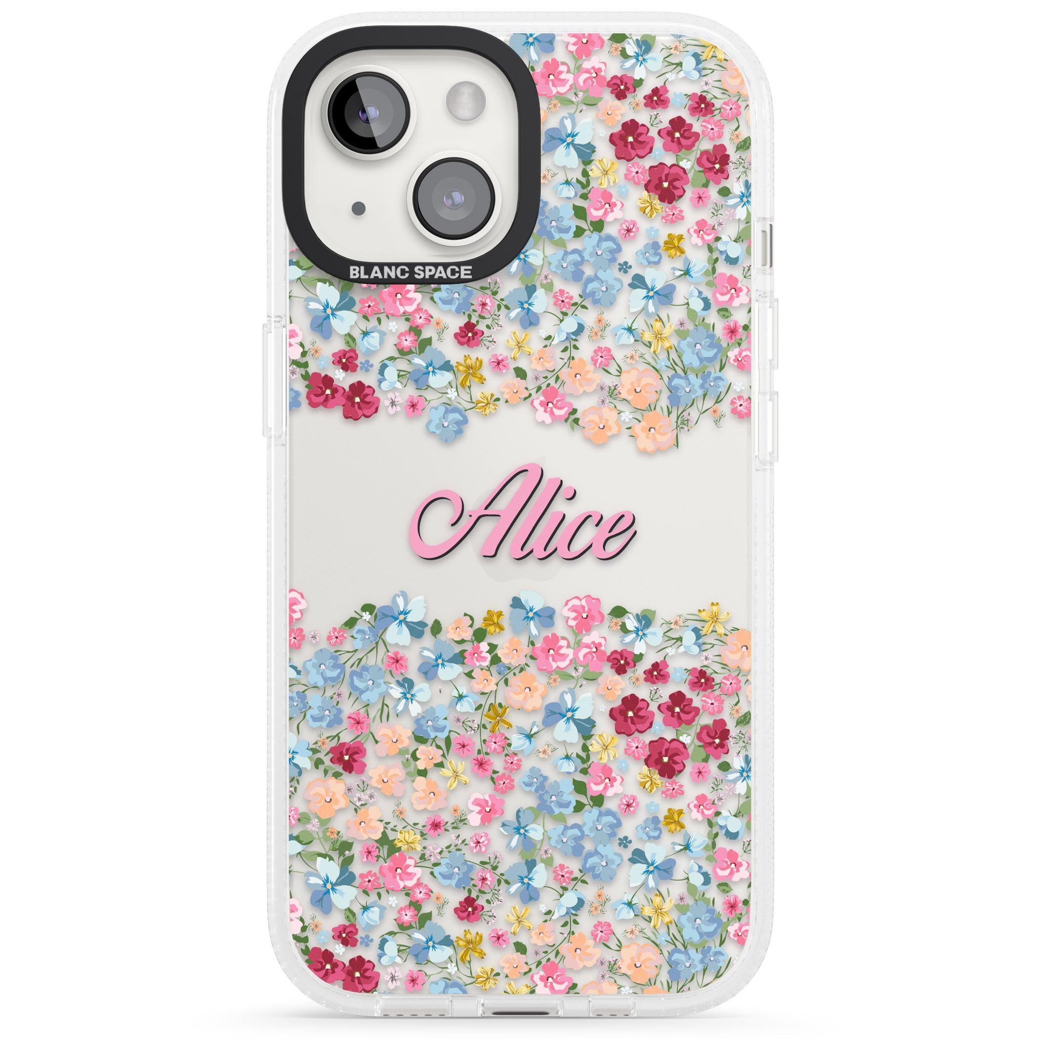 Personalised Venetian Meadow iPhone 15 / 14 / 13 Clear Case Impact Air - Blanc Space