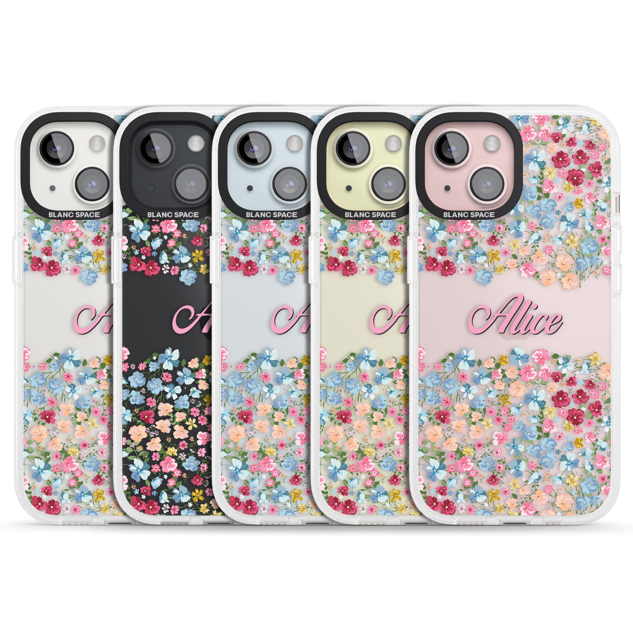 Personalised Venetian Meadow iPhone 15 / 14 / 13 Clear Case Impact Air - Blanc Space