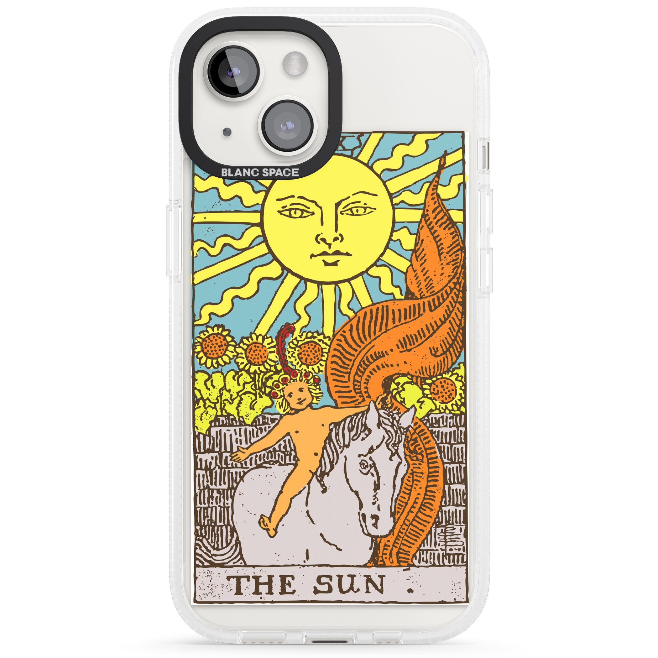 Personalised The Sun Tarot Card - Colour iPhone 15 / 14 / 13 Clear Case Impact Air - Blanc Space