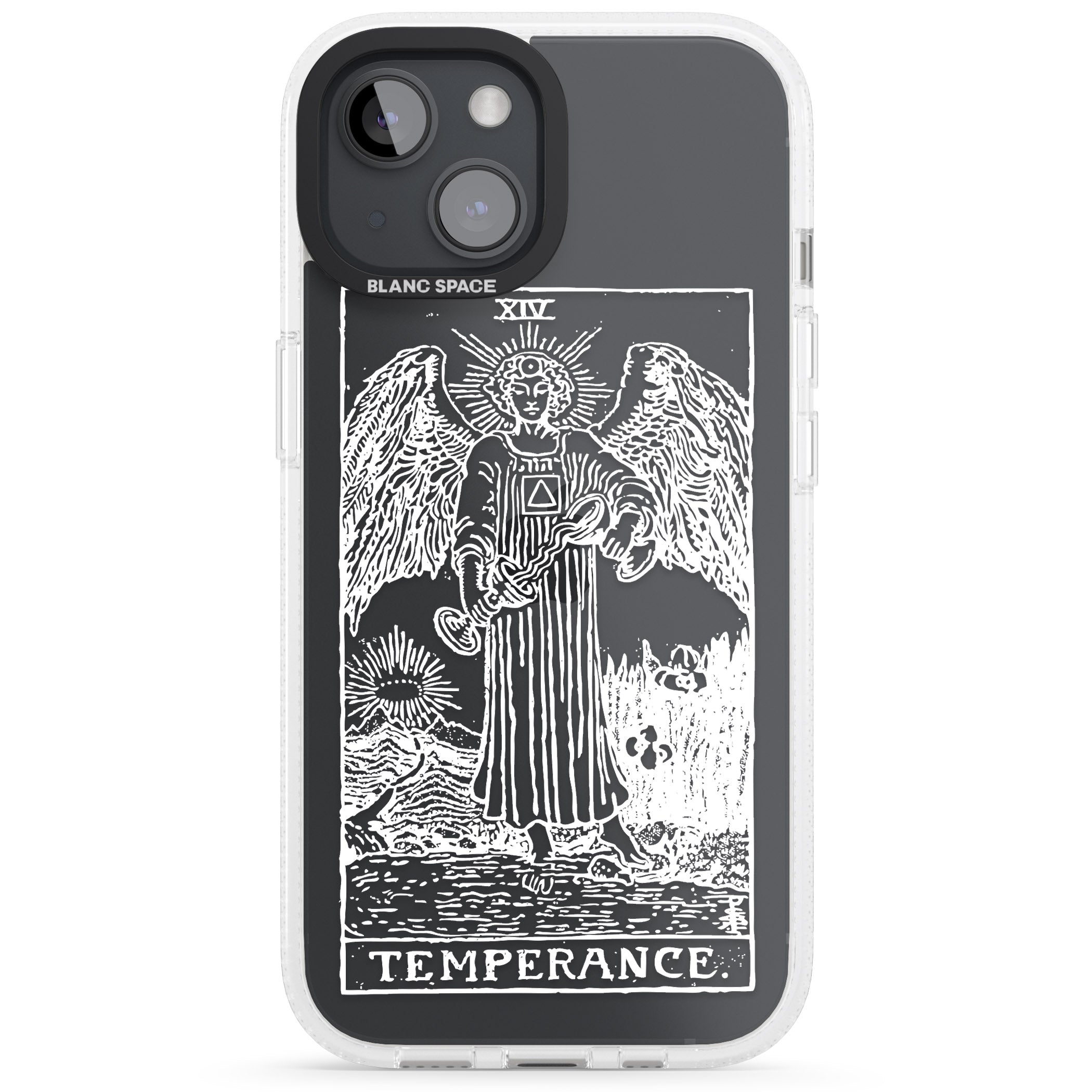 Personalised Temperance Tarot Card - White Transparent iPhone 15 / 14 / 13 Clear Case Impact Air - Blanc Space