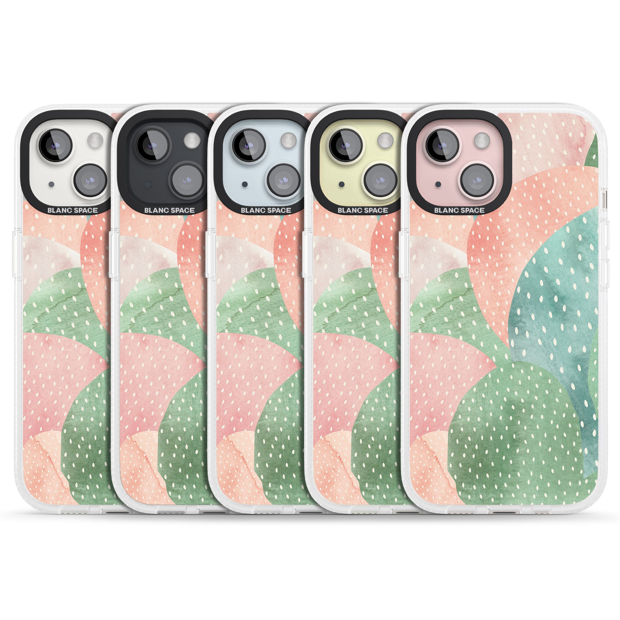 Colourful Close-Up Cacti Design iPhone 15 / 14 / 13 Clear Case Impact Air - Blanc Space