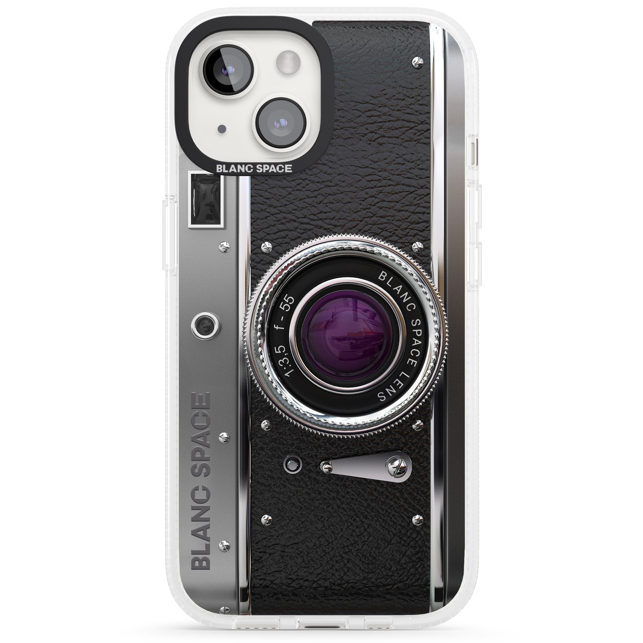 Vintage Retro Classic Camera iPhone 15 / 14 / 13 Clear Case Impact Air - Blanc Space