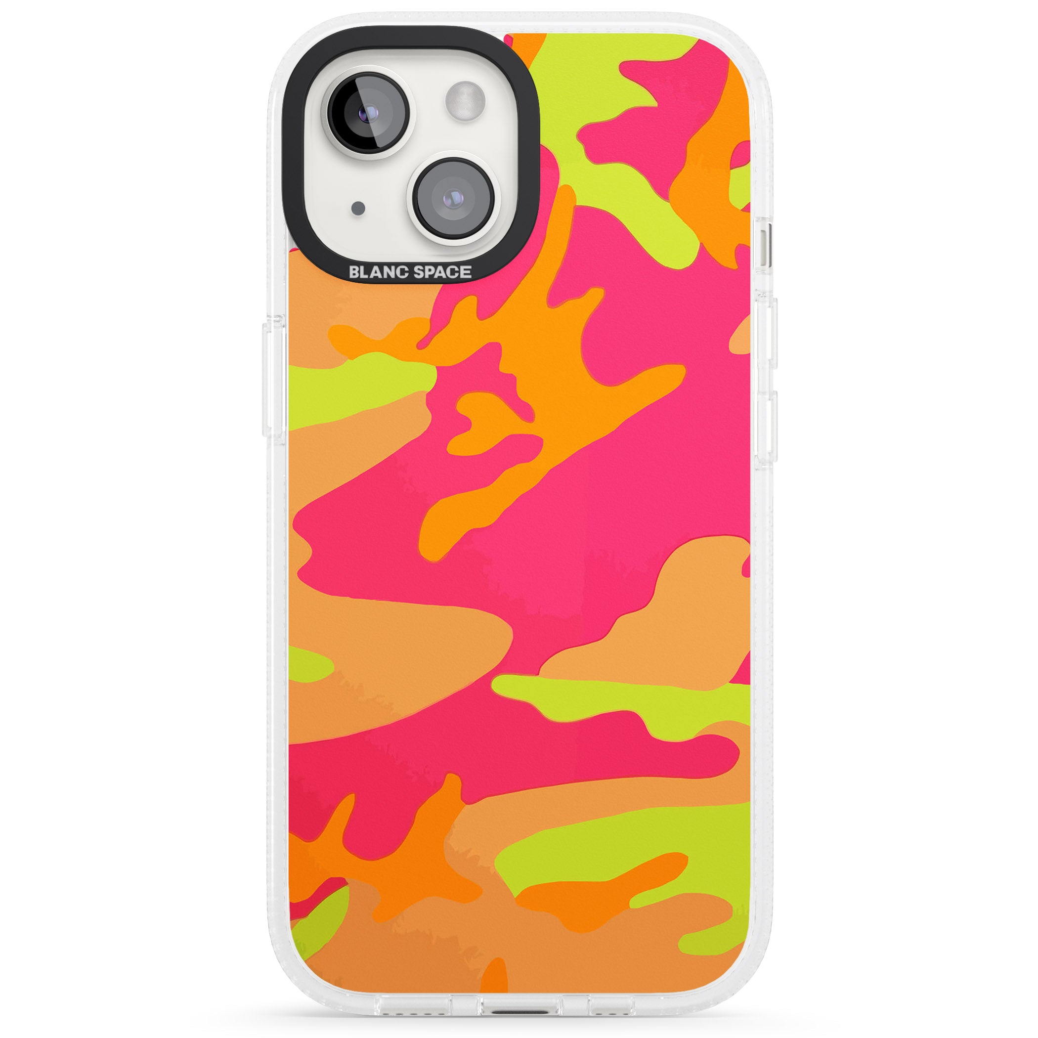Neon Camo iPhone 15 / 14 / 13 Clear Case Impact Air - Blanc Space