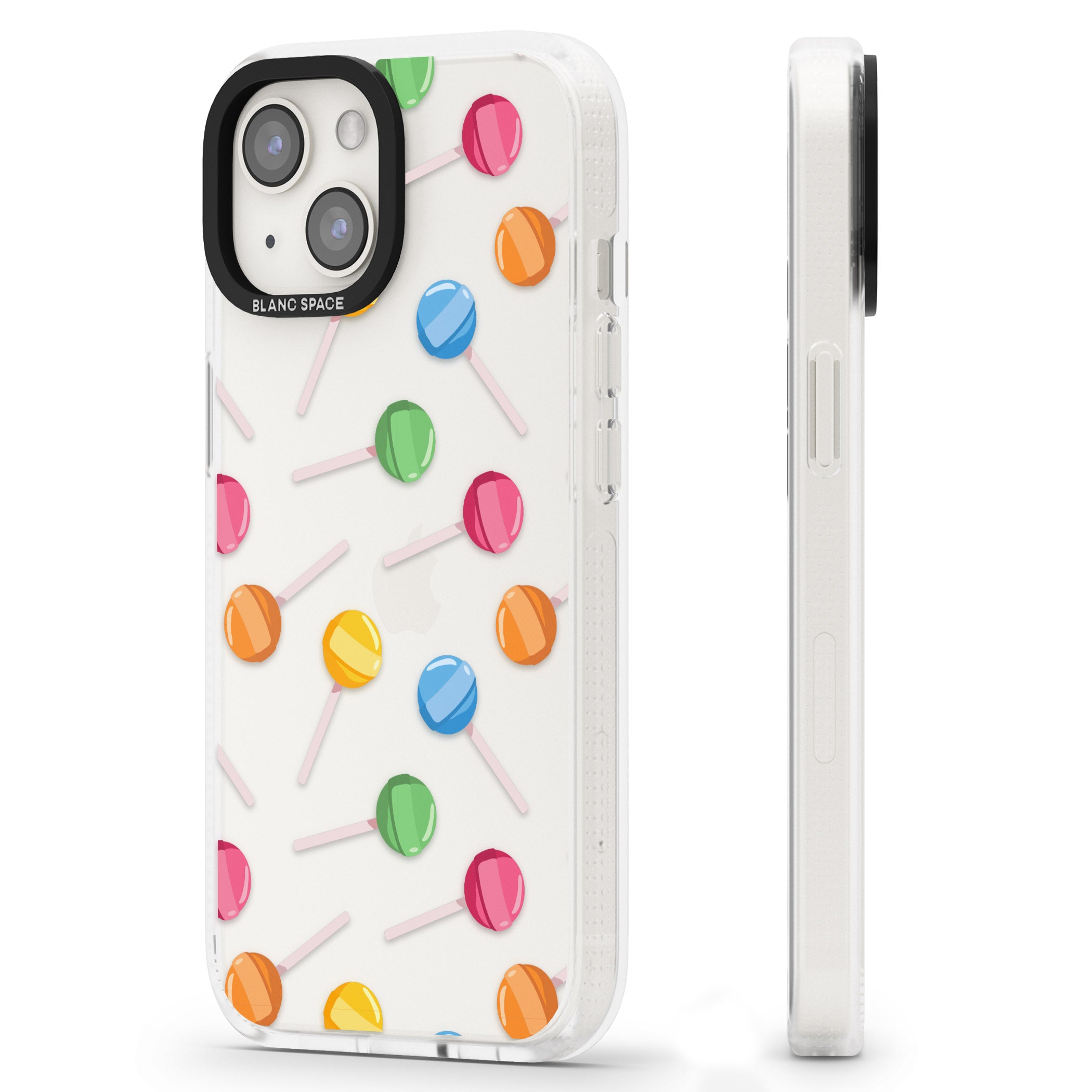 Lollipop Pattern iPhone 15 / 14 / 13 Clear Case Impact Air - Blanc Space