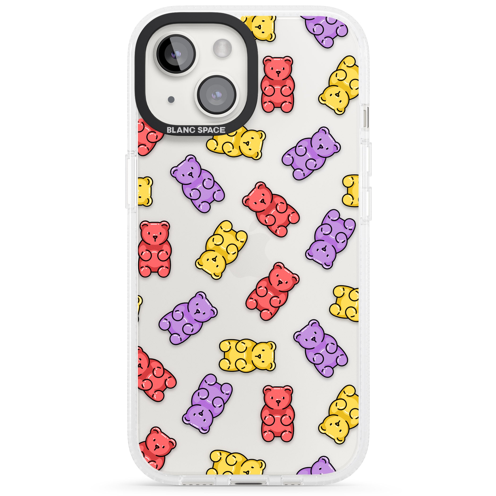 Gummy Bear Pattern iPhone 15 / 14 / 13 Clear Case Impact Air - Blanc Space