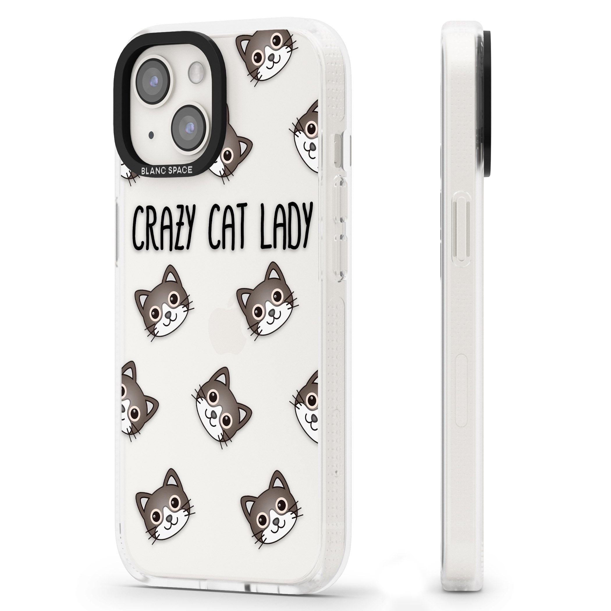 Crazy Cat Lady iPhone 15 / 14 / 13 Clear Case Impact Air - Blanc Space