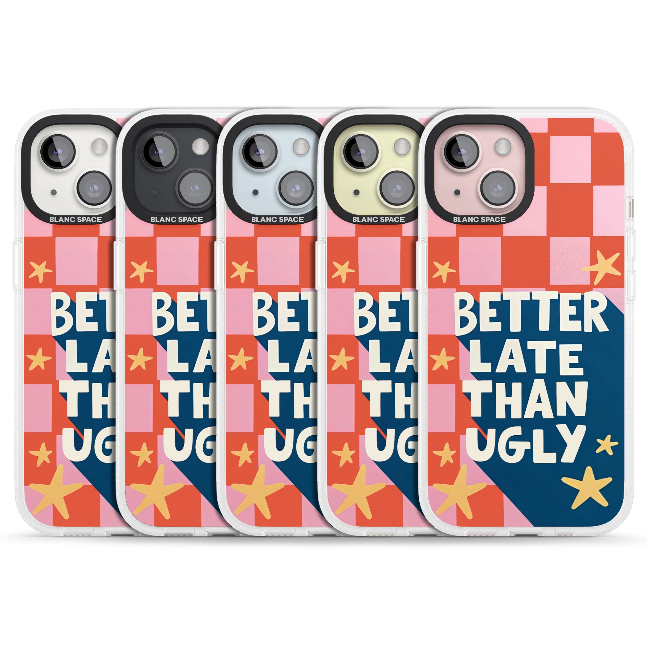 Better Late Than Ugly iPhone 15 / 14 / 13 Clear Case Impact Air - Blanc Space