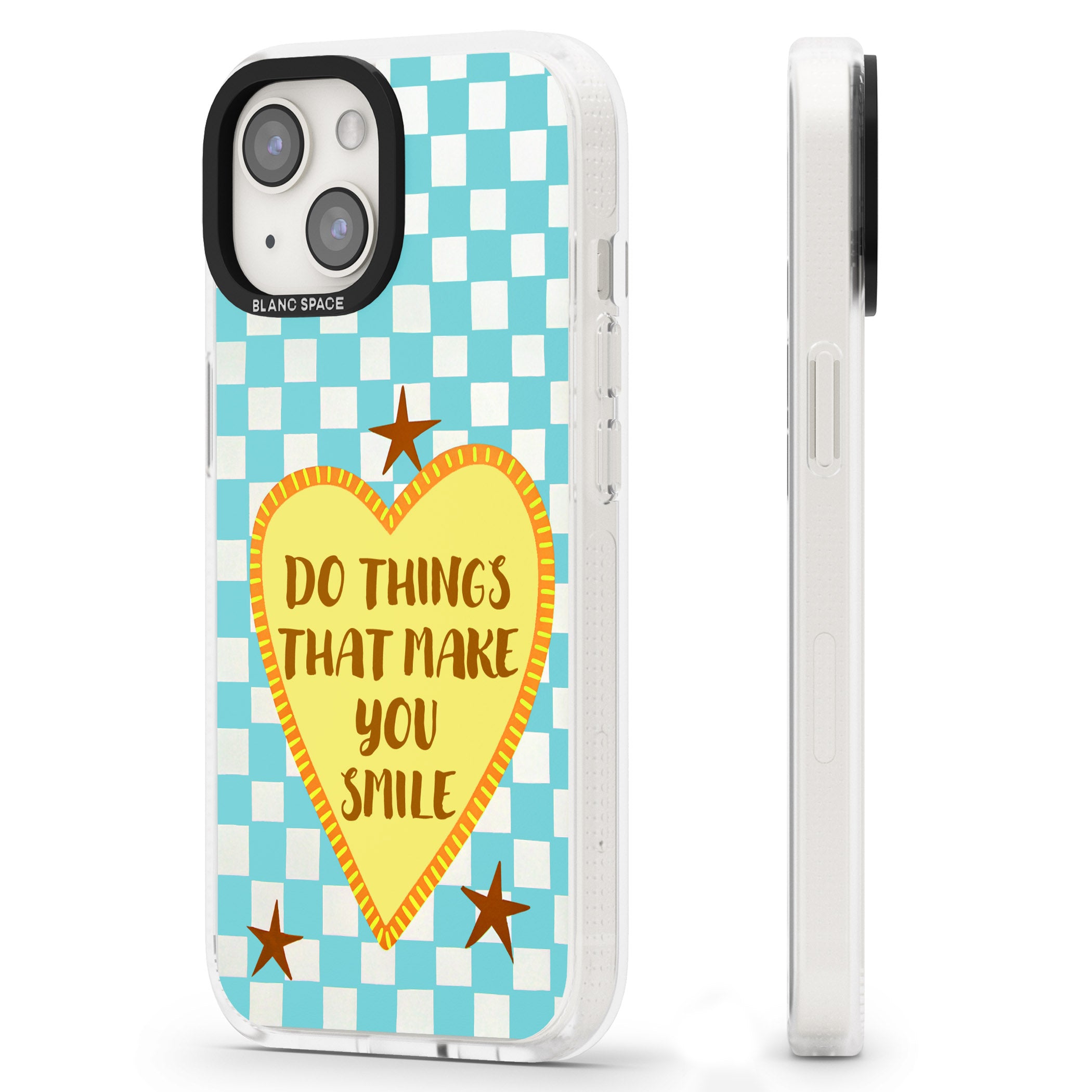Do Things That Make You Smile iPhone 15 / 14 / 13 Clear Case Impact Air - Blanc Space