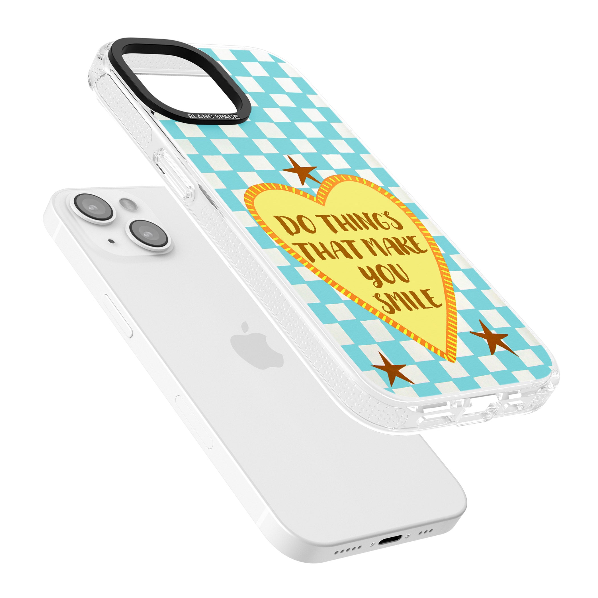 Do Things That Make You Smile iPhone 15 / 14 / 13 Clear Case Impact Air - Blanc Space