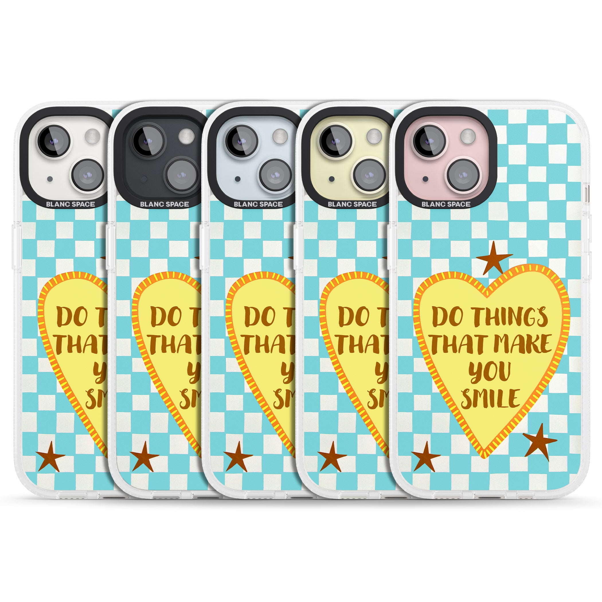 Do Things That Make You Smile iPhone 15 / 14 / 13 Clear Case Impact Air - Blanc Space