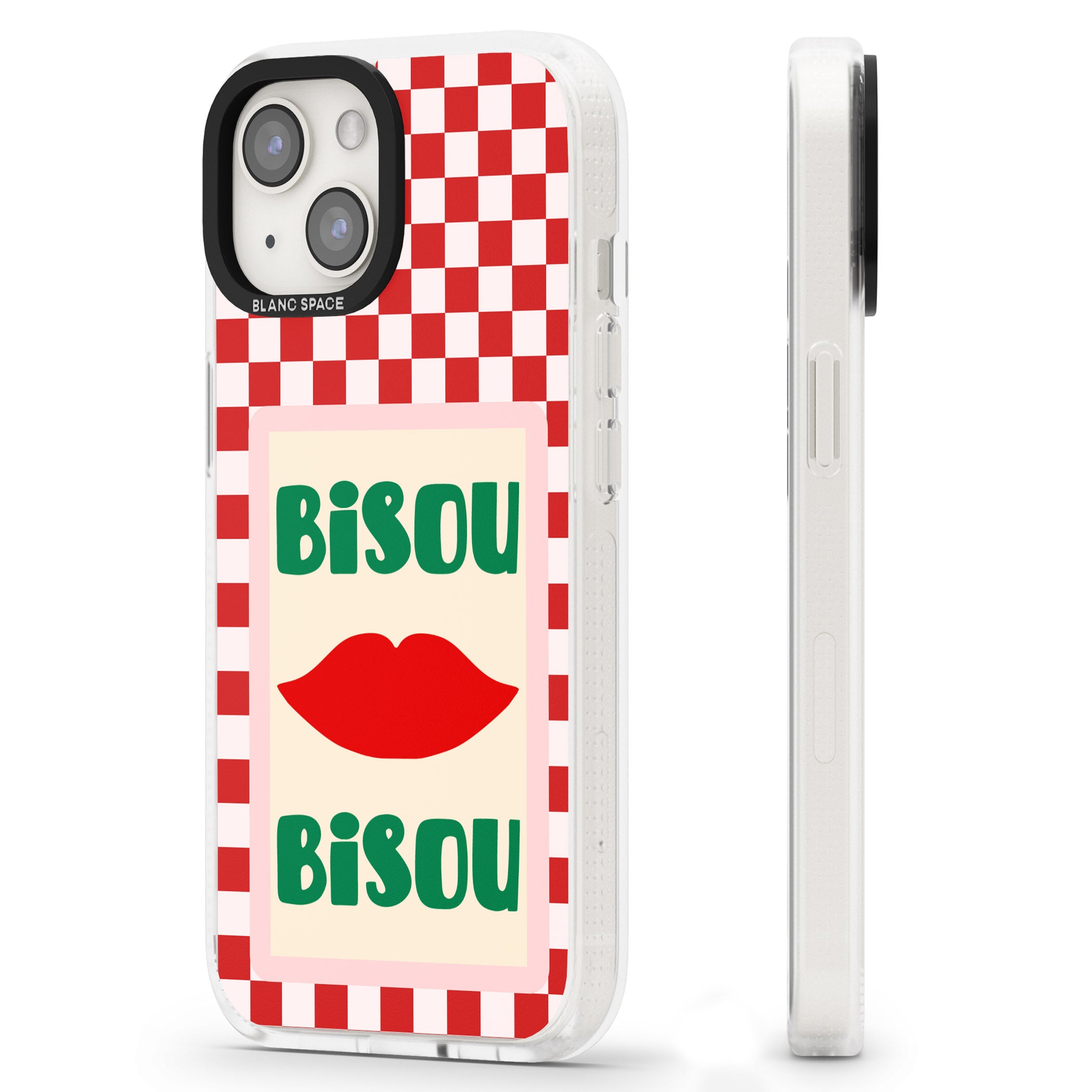 Bisou iPhone 15 / 14 / 13 Clear Case Impact Air - Blanc Space