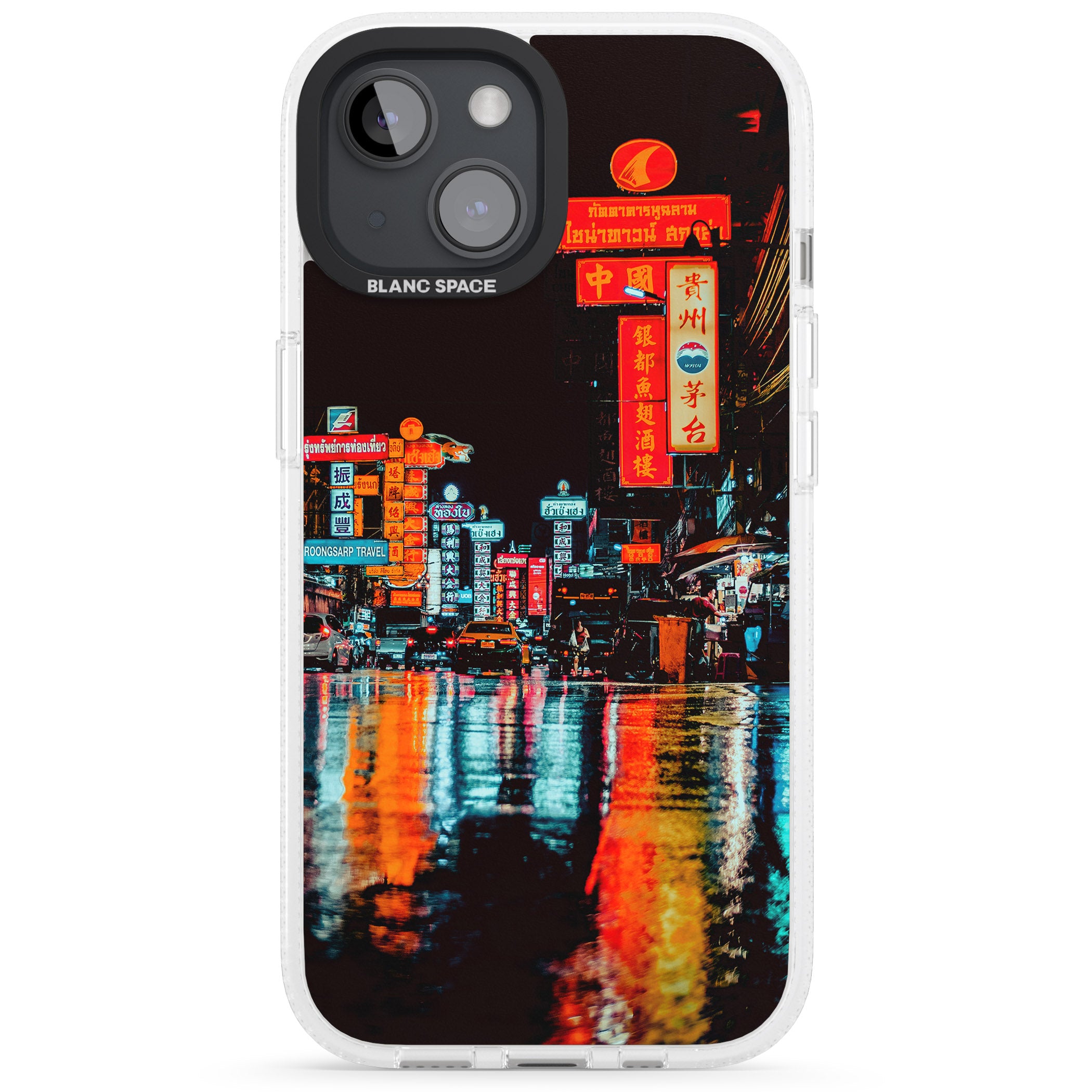 Neon City iPhone 15 / 14 / 13 Clear Case Impact Air - Blanc Space