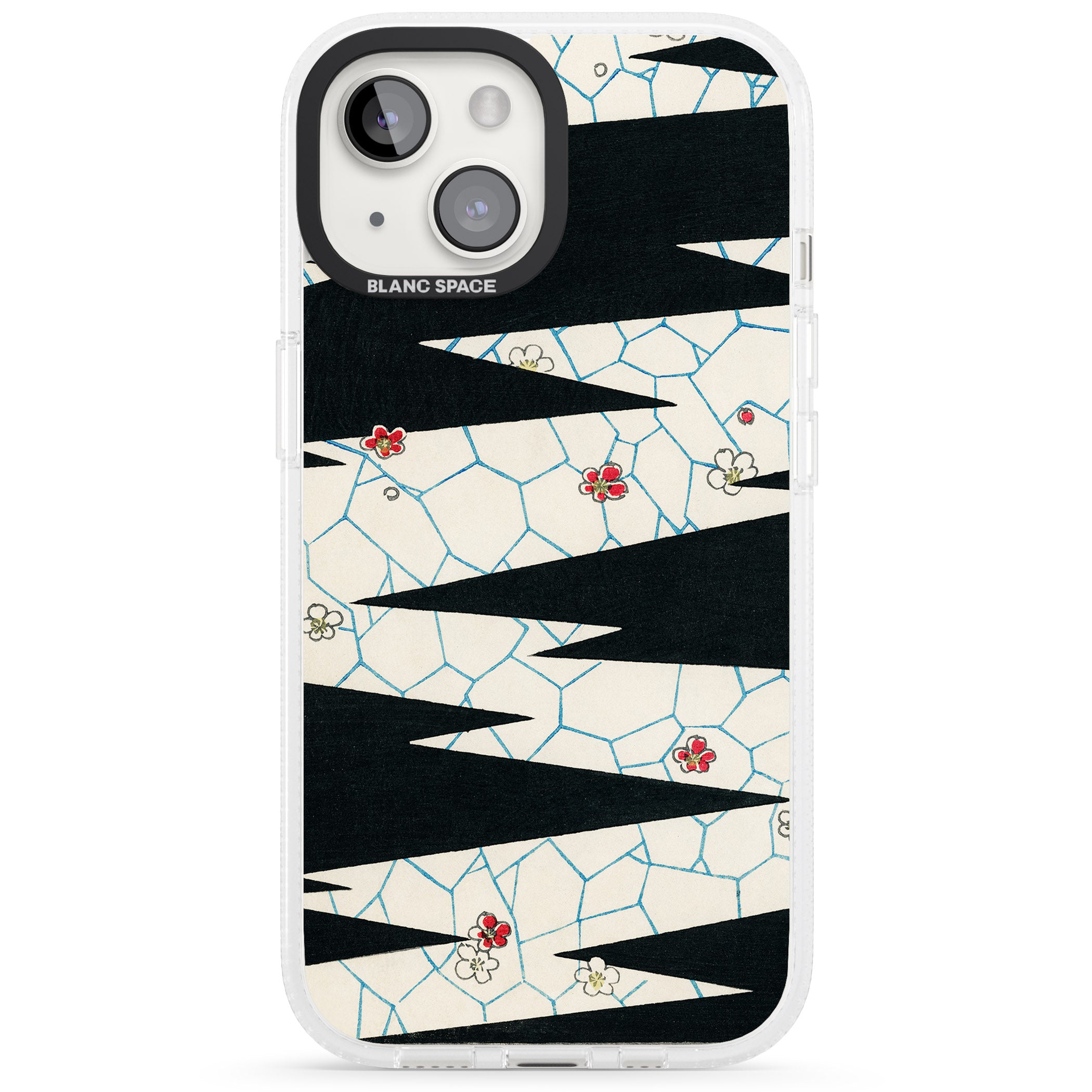 Japanese Flowers by Bijutsu Sekai iPhone 15 / 14 / 13 Clear Case Impact Air - Blanc Space