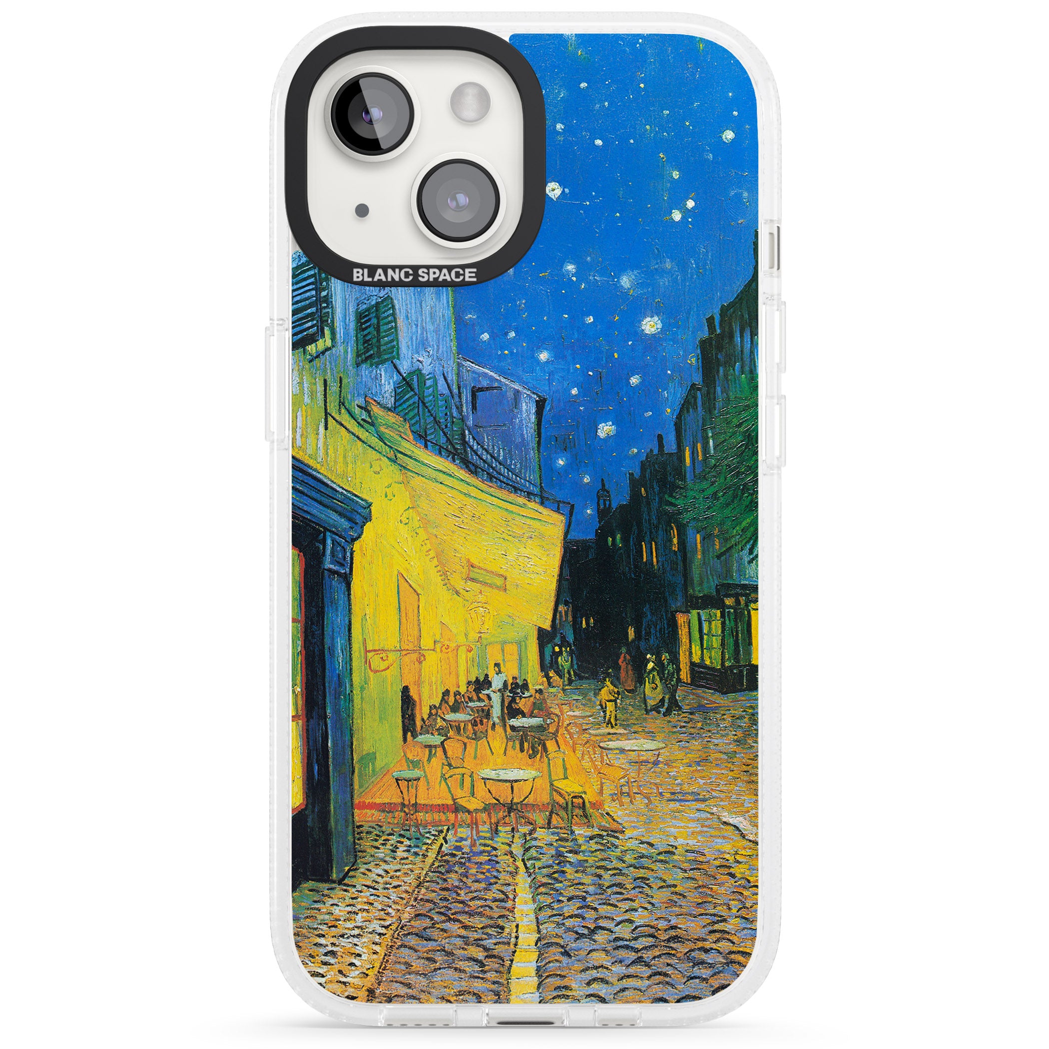 Café Terrace at Night iPhone 15 / 14 / 13 Clear Case Impact Air - Blanc Space
