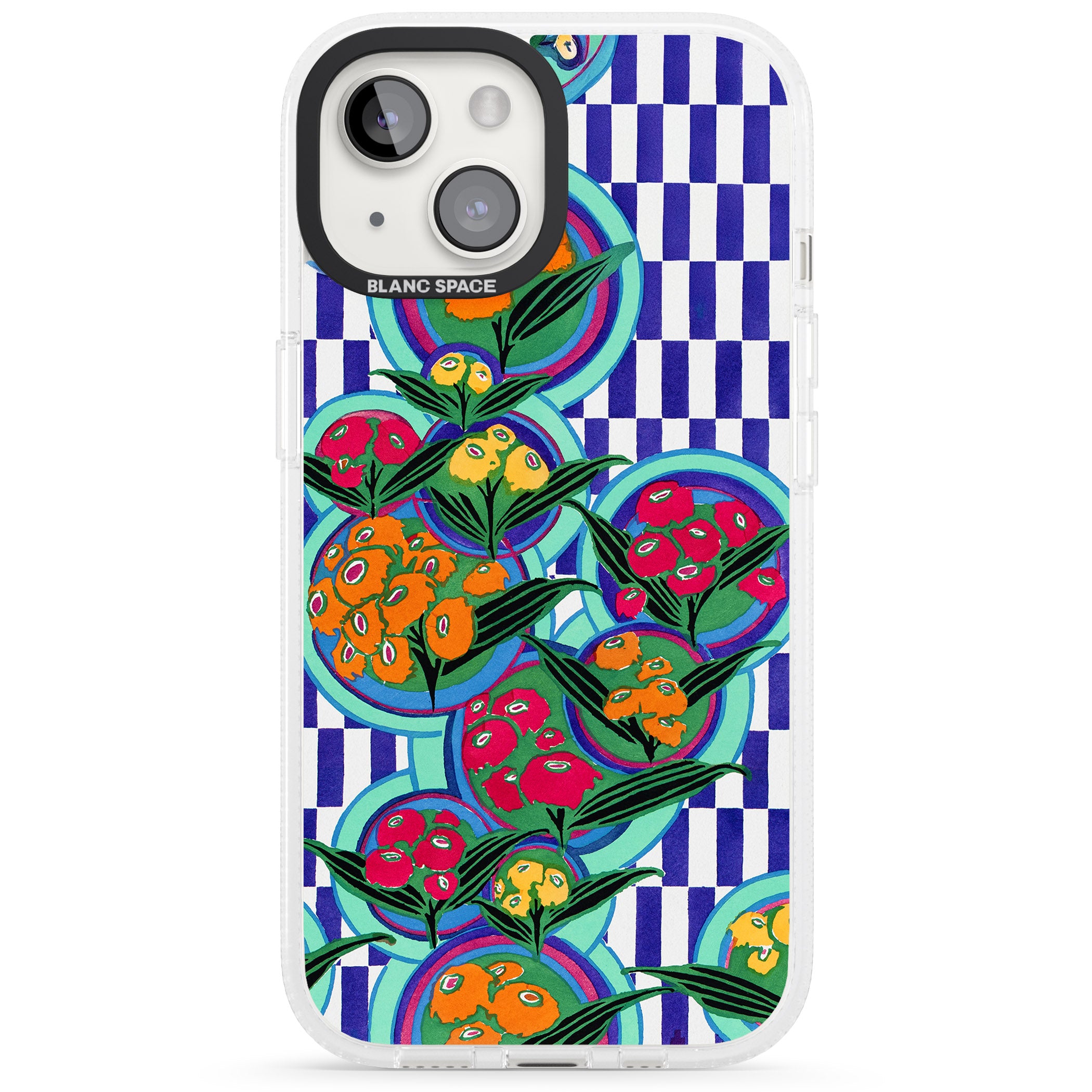 Vintage Fruit Plates iPhone 15 / 14 / 13 Clear Case Impact Air - Blanc Space