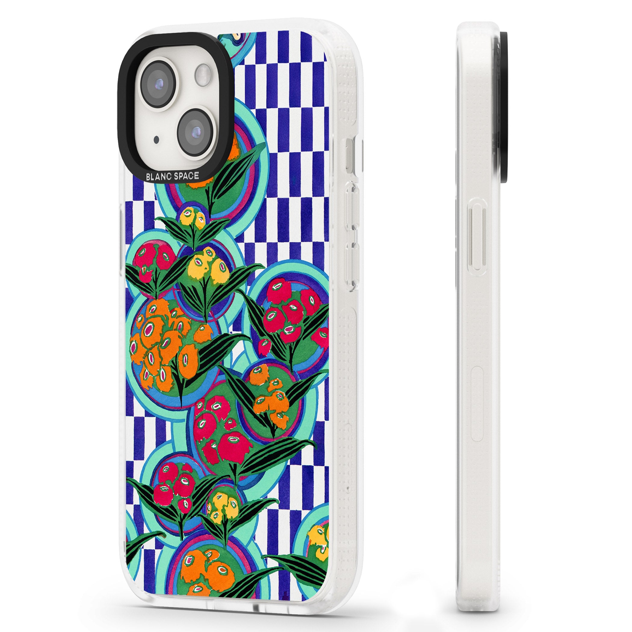 Vintage Fruit Plates iPhone 15 / 14 / 13 Clear Case Impact Air - Blanc Space