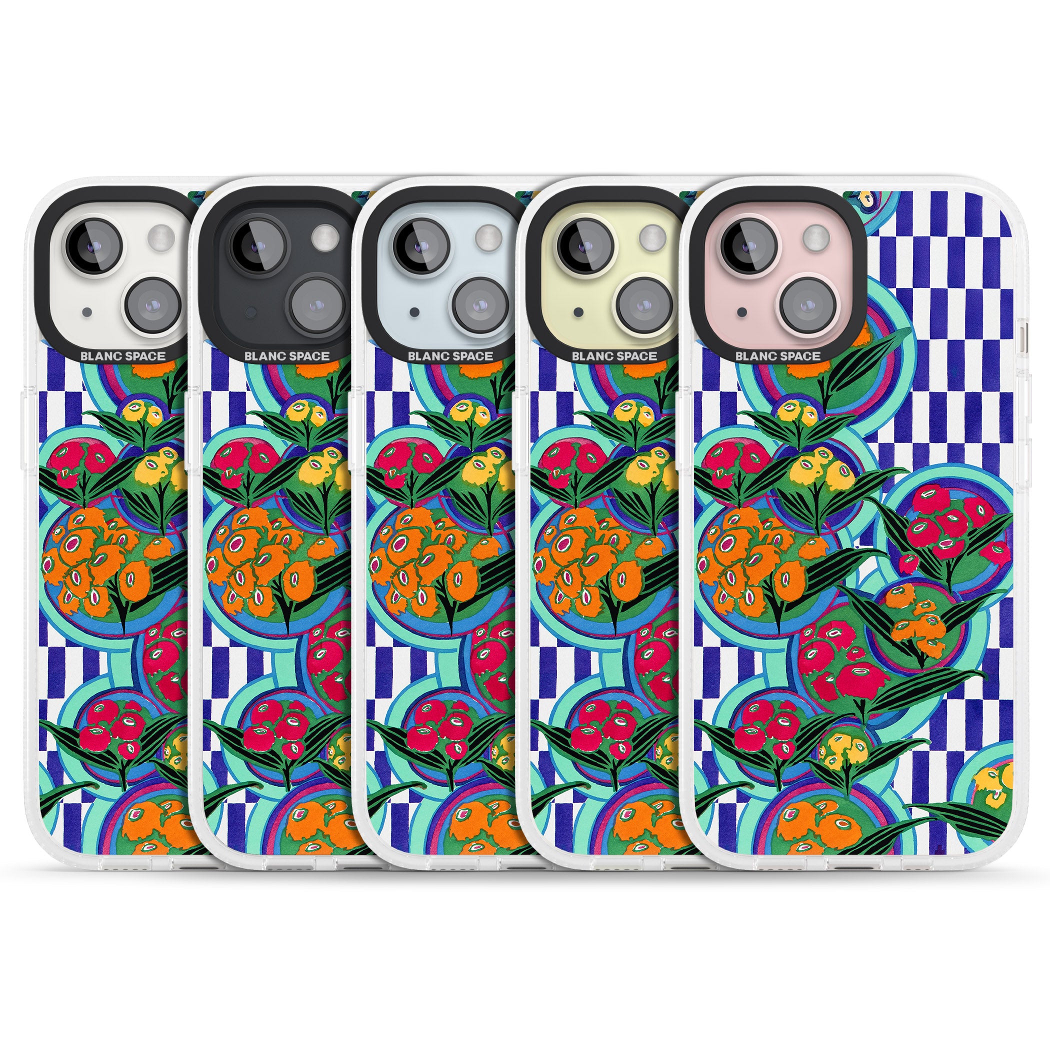 Vintage Fruit Plates iPhone 15 / 14 / 13 Clear Case Impact Air - Blanc Space