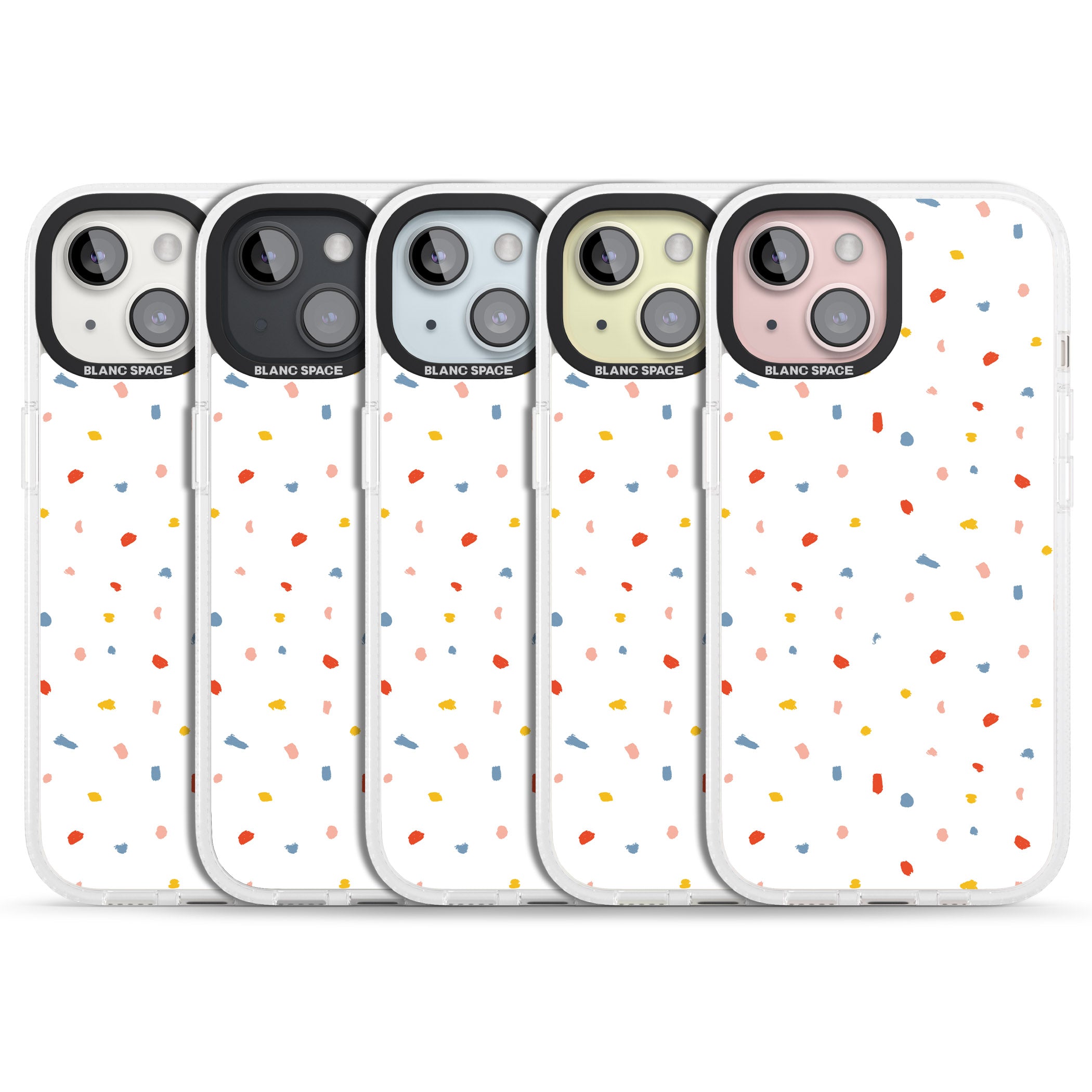 Confetti Print on Solid White iPhone 15 / 14 / 13 Clear Case Impact Air - Blanc Space